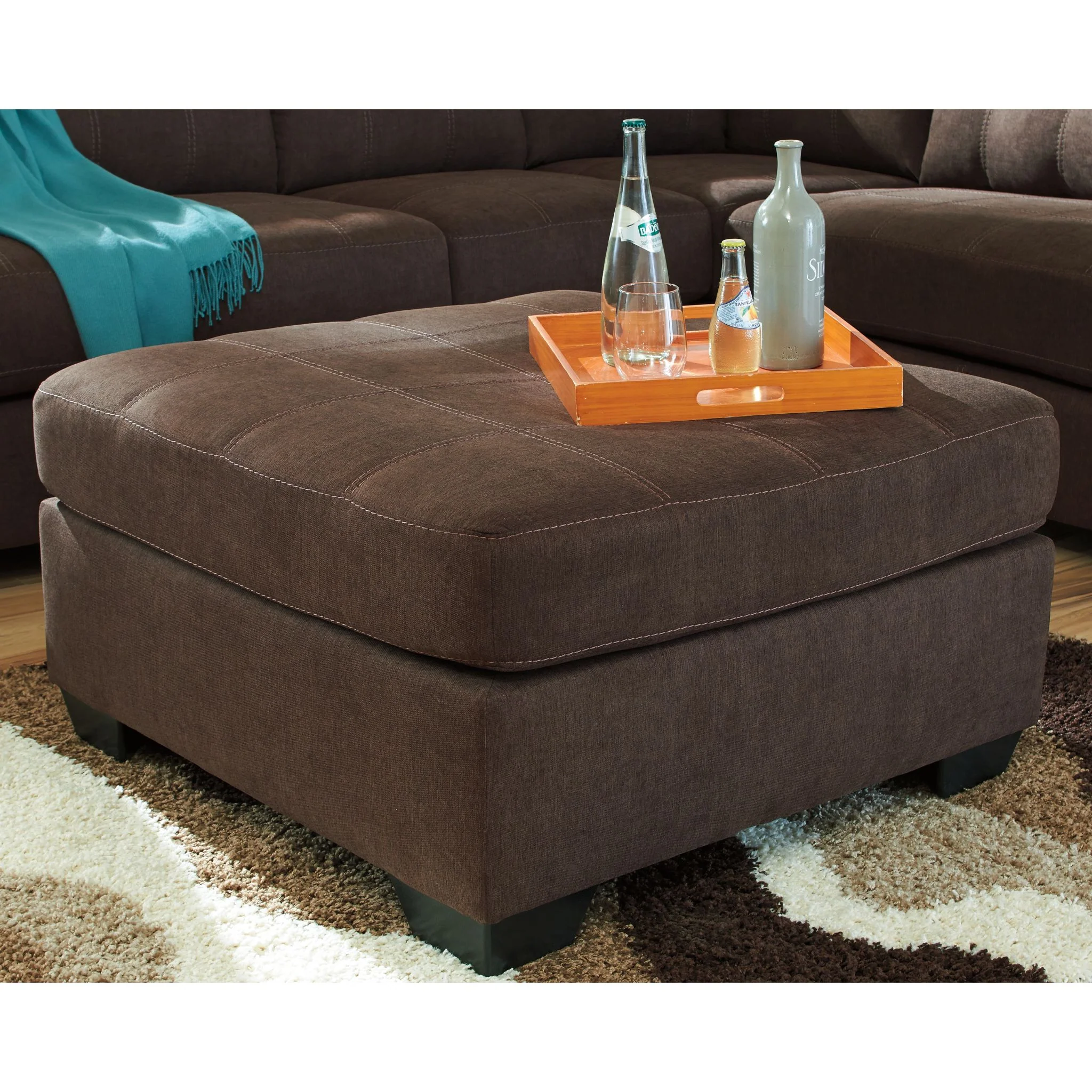 Maier Oversized Accent Ottoman - Walnut - Image 2