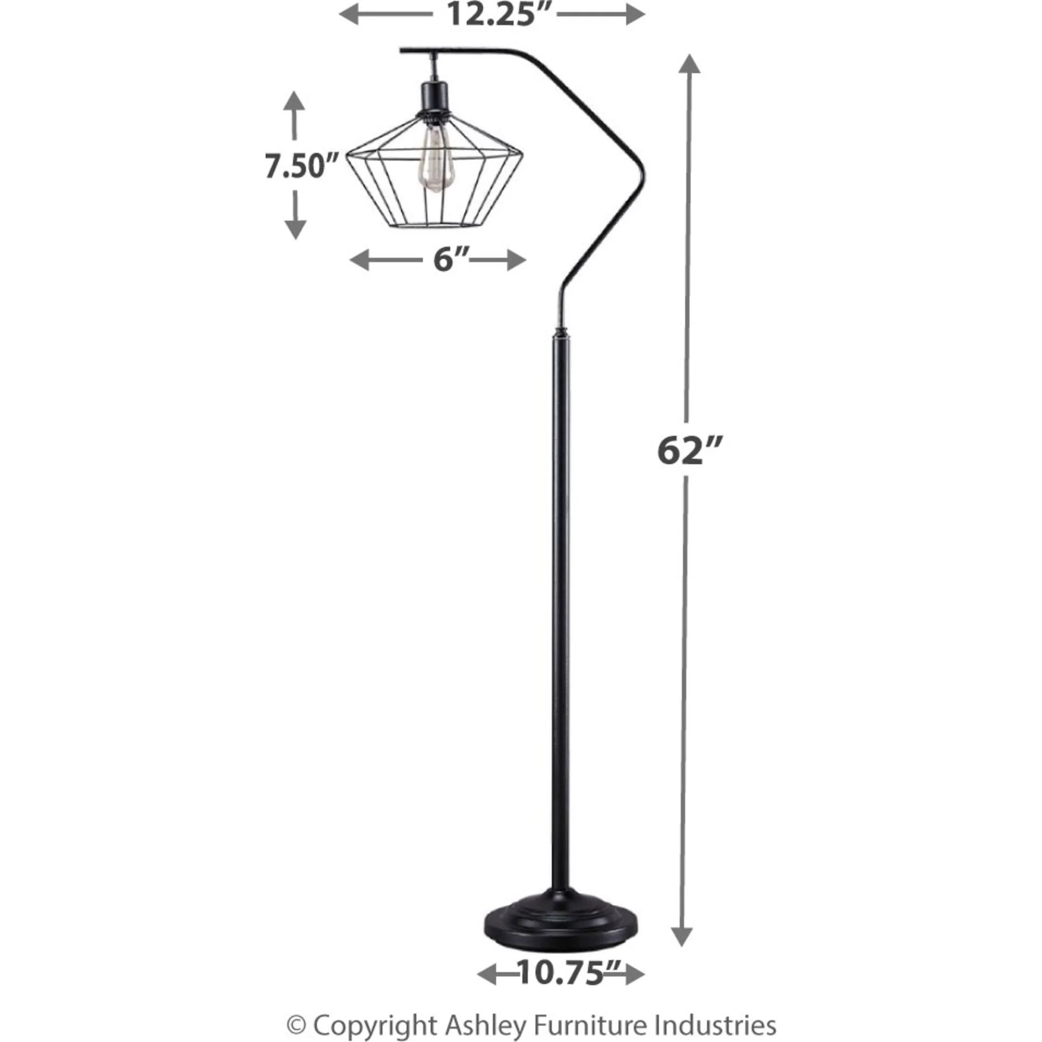 Makeika Floor Lamp - Black 62.00" - Image 6