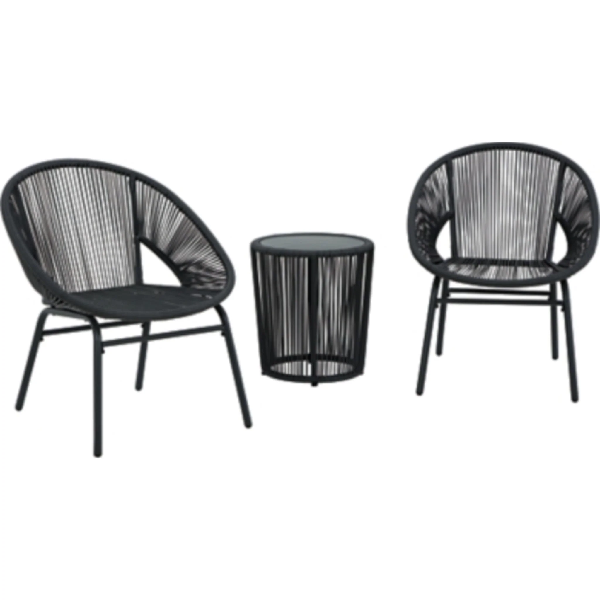 Outdoor Mandarin Cape Chairs w/Table Set (3/CN) Gray