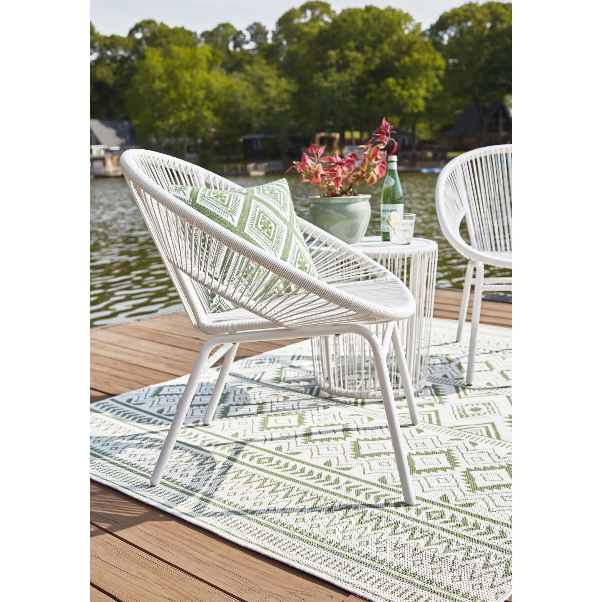 Mandarin Cape 3 Piece Outdoor Chat Set - White - Image 17