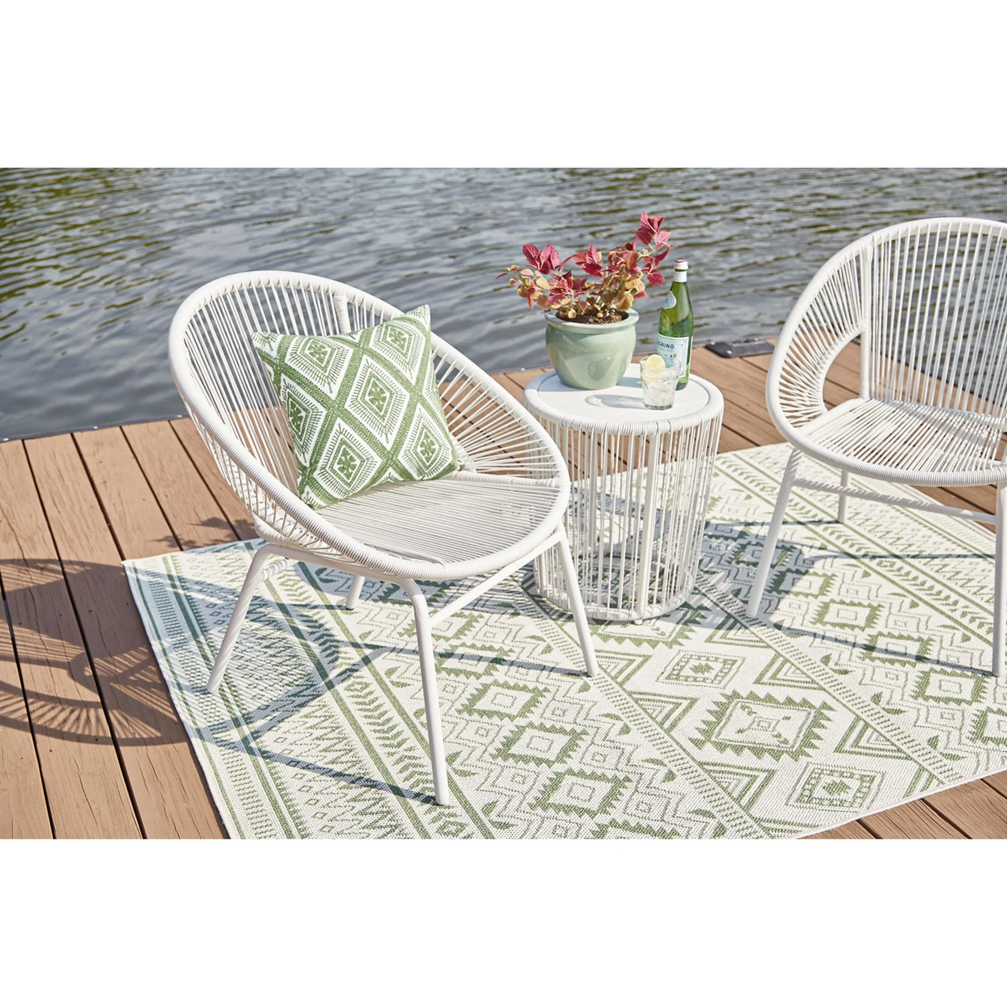 Mandarin Cape 3 Piece Outdoor Chat Set - White - Image 29