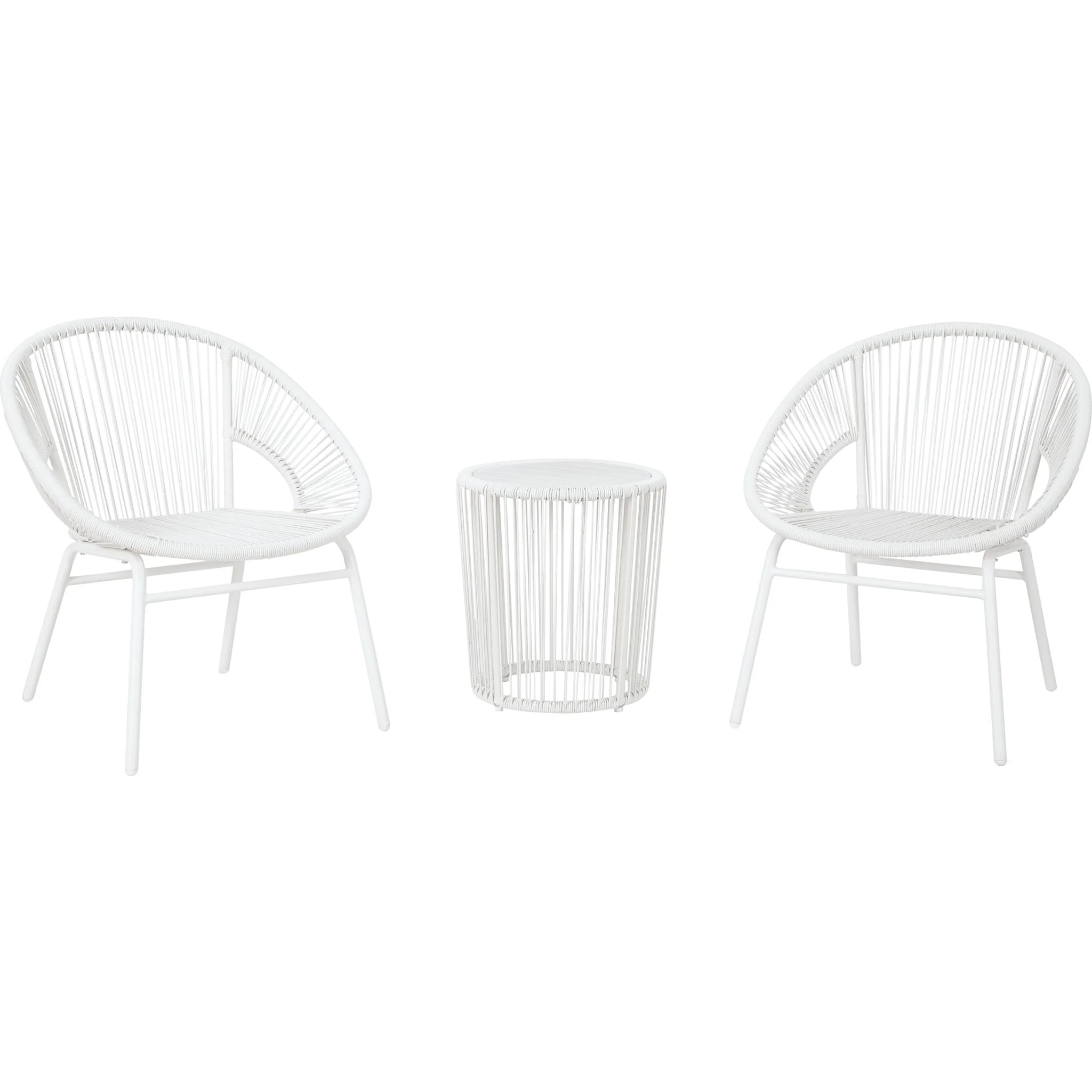 Mandarin Cape 3 Piece Outdoor Chat Set - White - Image 3