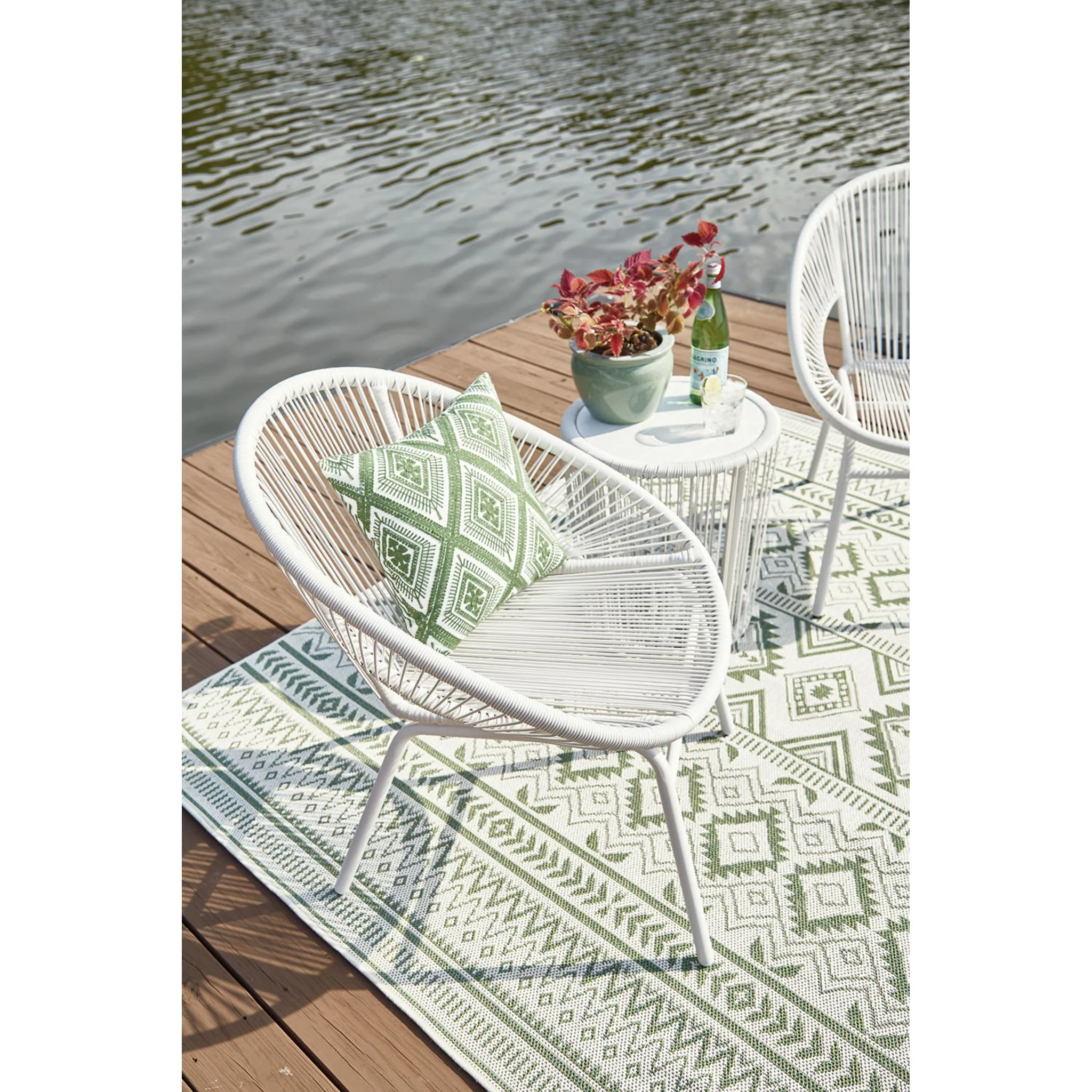 Mandarin Cape 3 Piece Outdoor Chat Set - White - Image 30