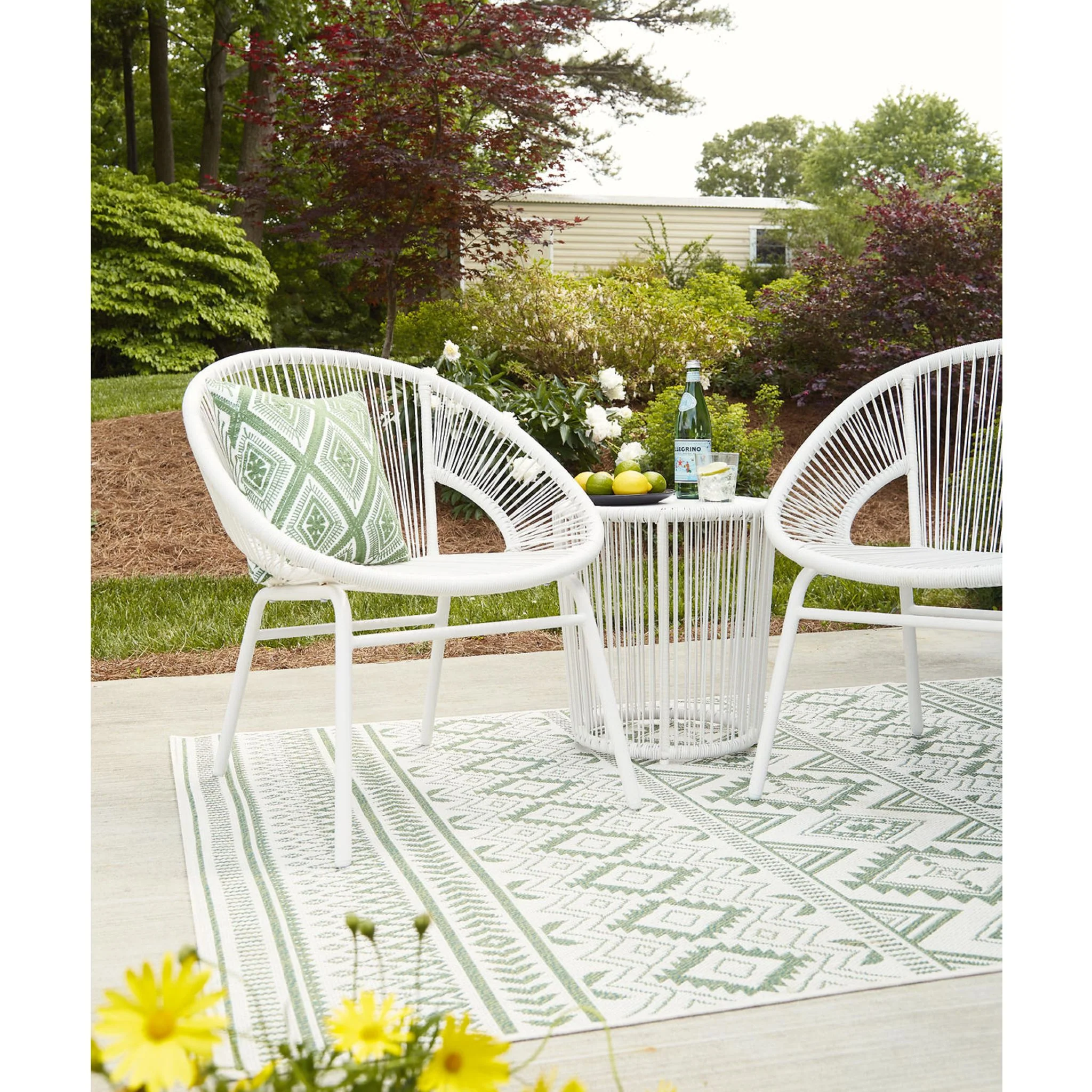 Mandarin Cape 3 Piece Outdoor Chat Set - White - Image 31