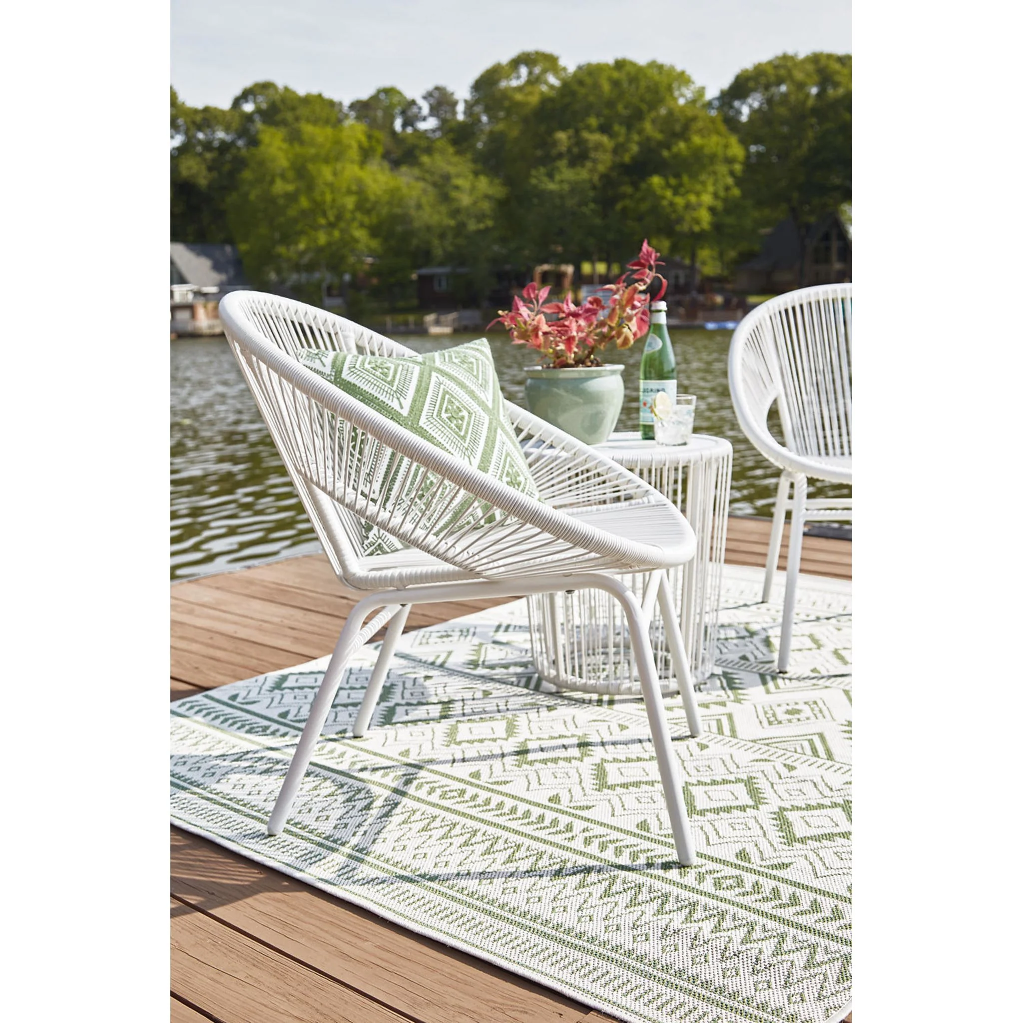 Mandarin Cape 3 Piece Outdoor Chat Set - White - Image 32