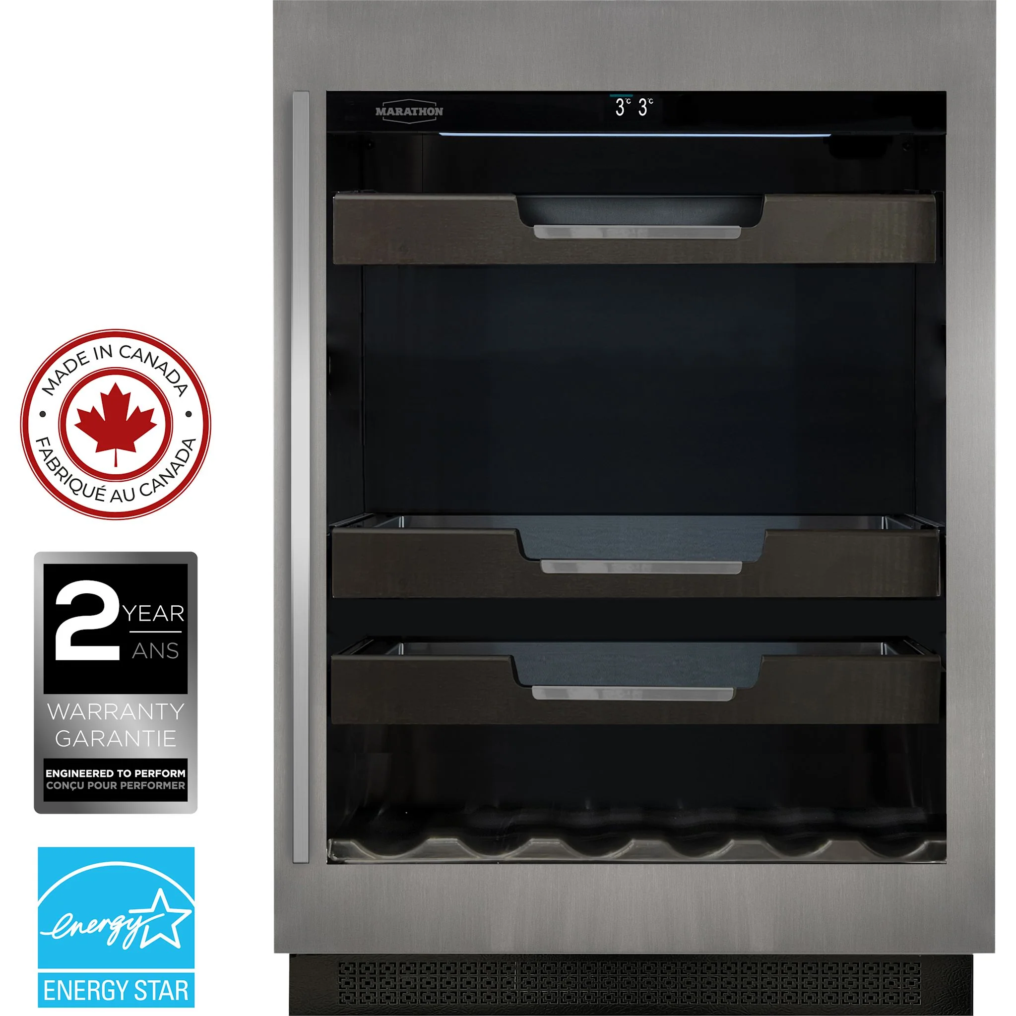 Marathon 24" Single Zone Stainless Steel Beverage Cooler - Stainless Steel (M4-100SS) - Image 3