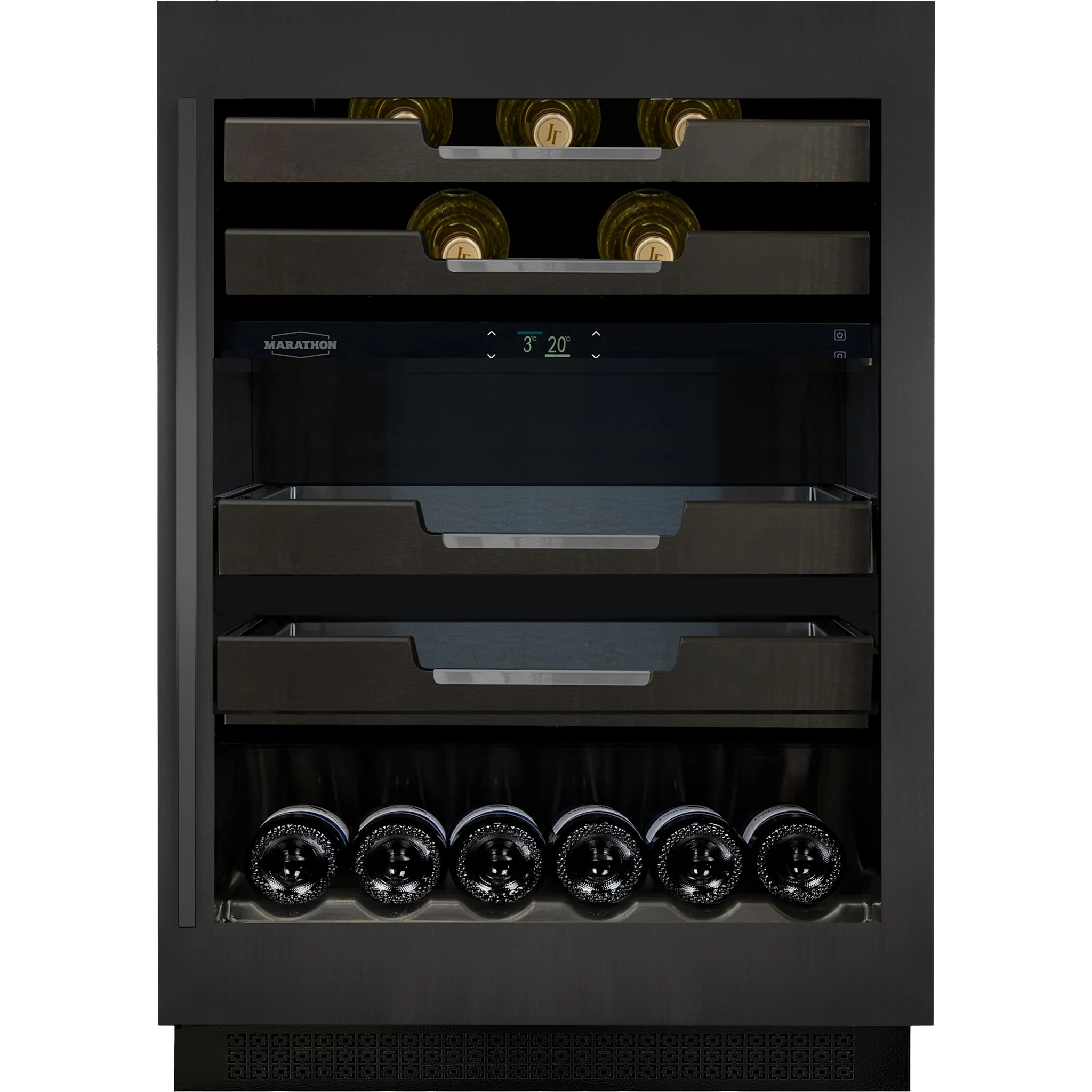 Marathon 24" Dual Zone Black Steel Wine & Beverage Cooler - Black Steel (M4-D250BLS) - Image 4