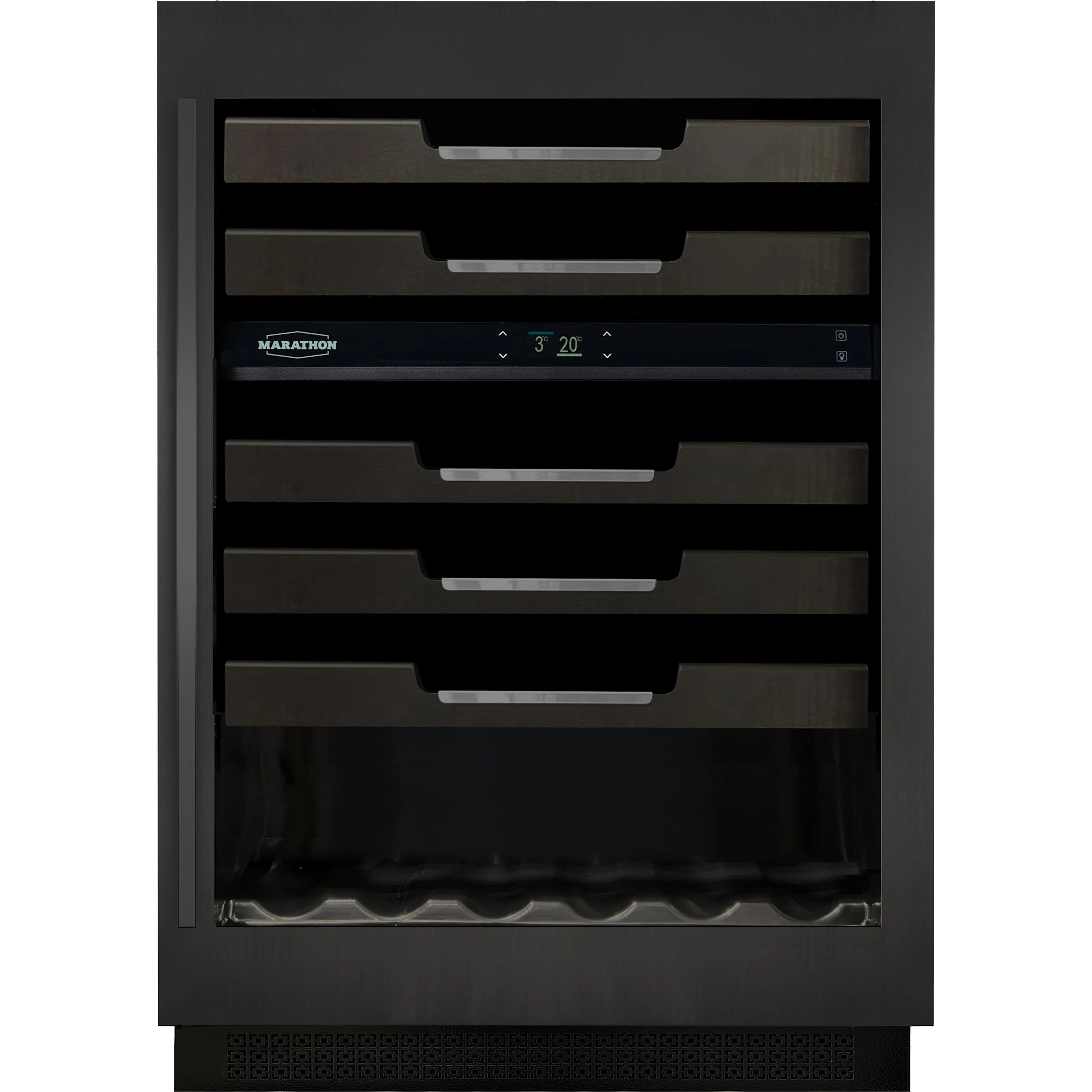 Marathon 24" Dual Zone Black Steel Wine Cooler - Black Steel (M4-D200BLS)