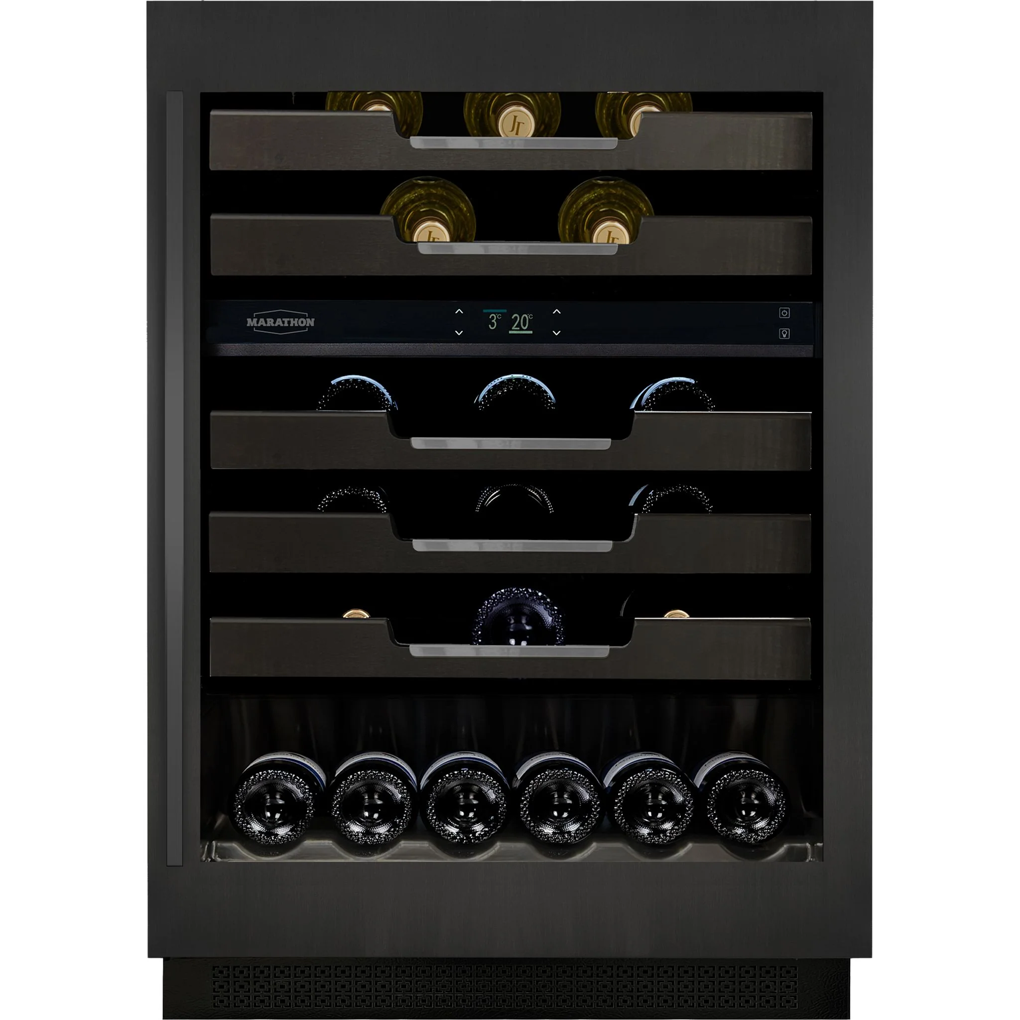 Marathon 24" Dual Zone Black Steel Wine Cooler - Black Steel (M4-D200BLS) - Image 4