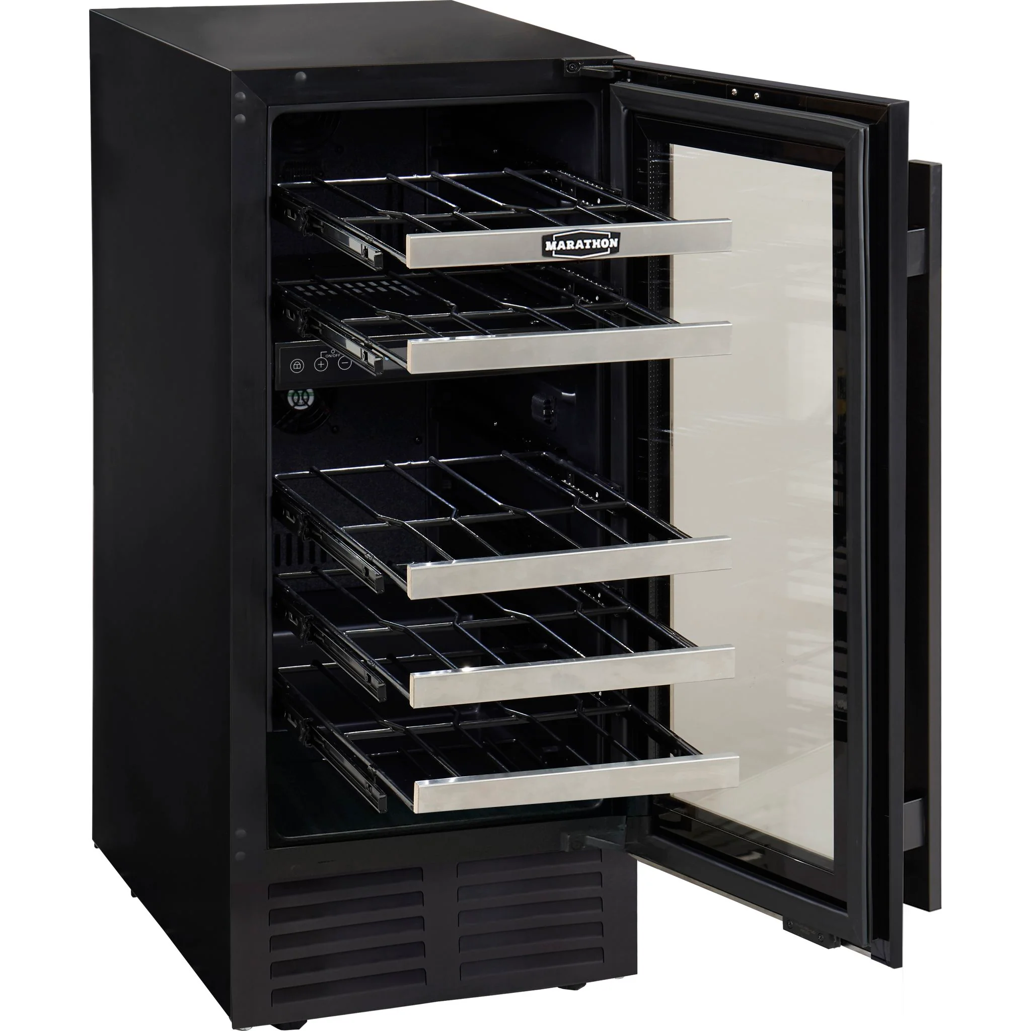 Marathon Wine Cooler (MWC28-DBLS) - Black Steel - Image 3