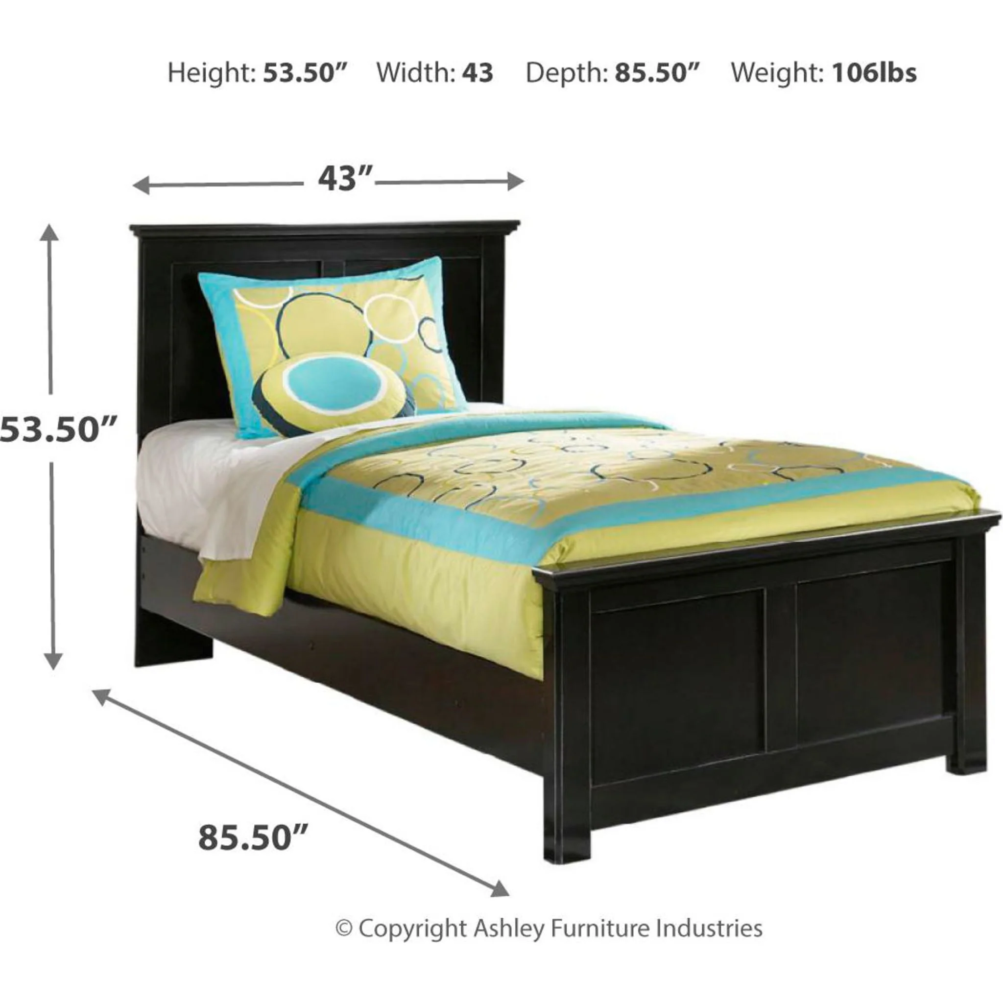 Maribel 6 Piece Twin Panel Bedroom - Black - Image 4
