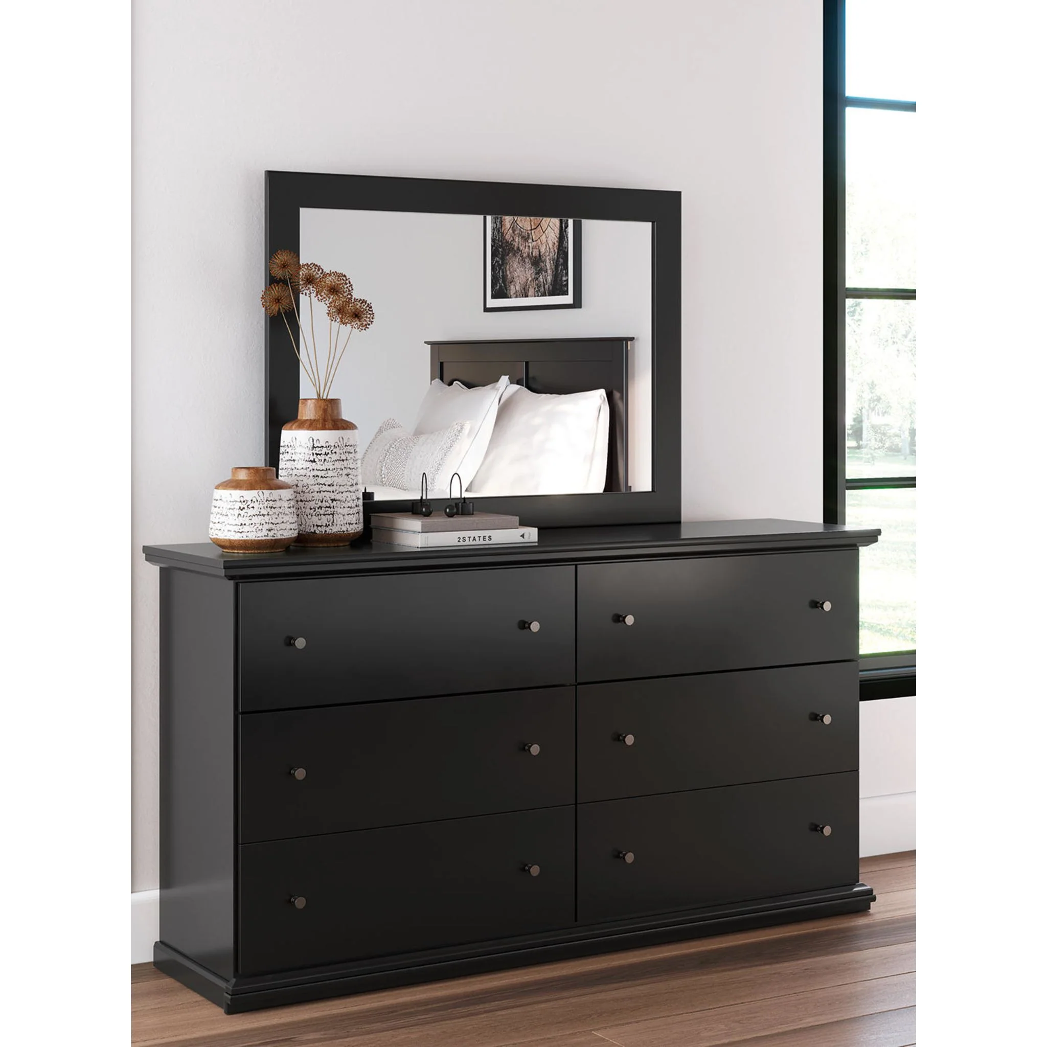 Maribel Dresser and Mirror - Black - Image 3
