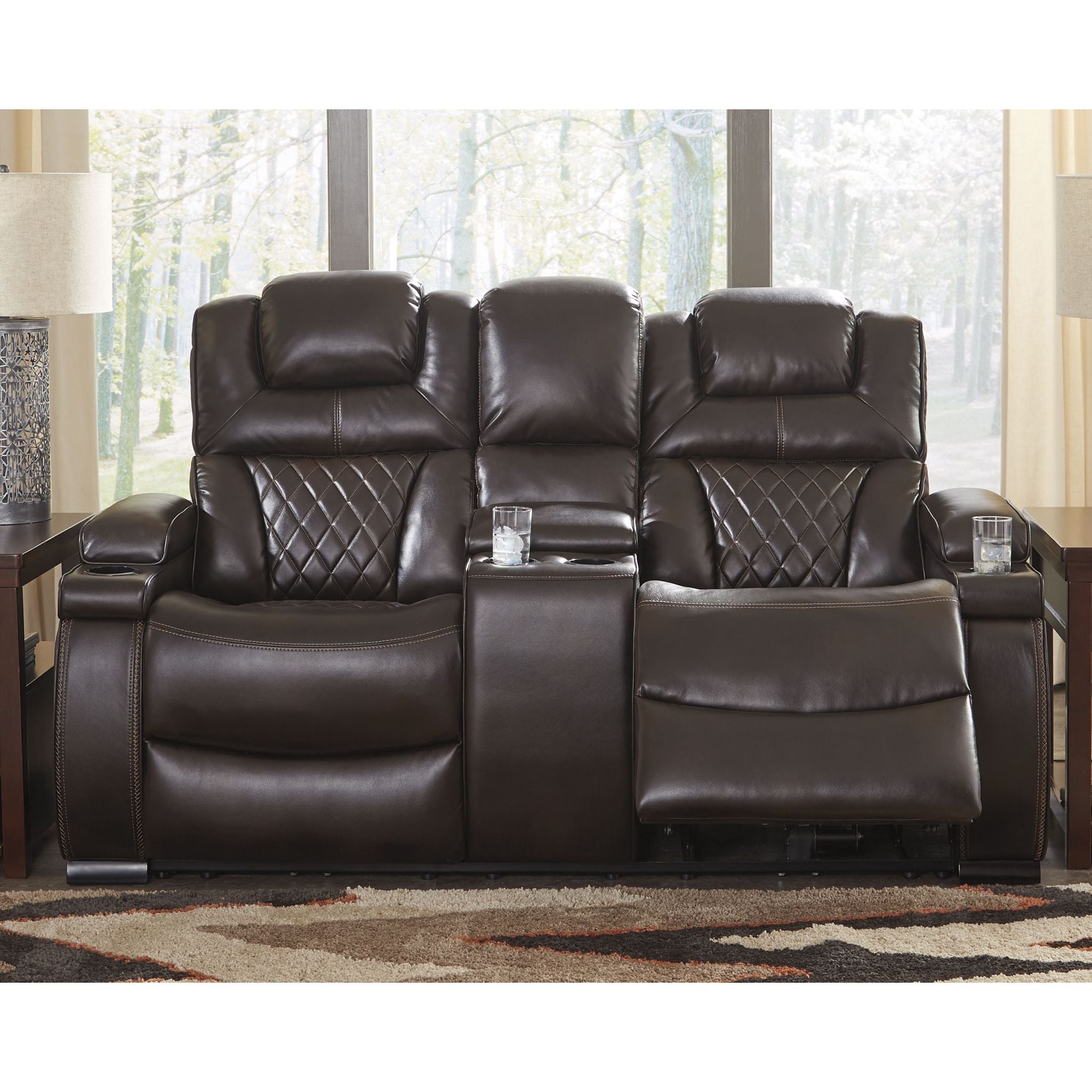 Warnerton Power Reclining Loveseat With Power Headrest - Chocolate - Image 2