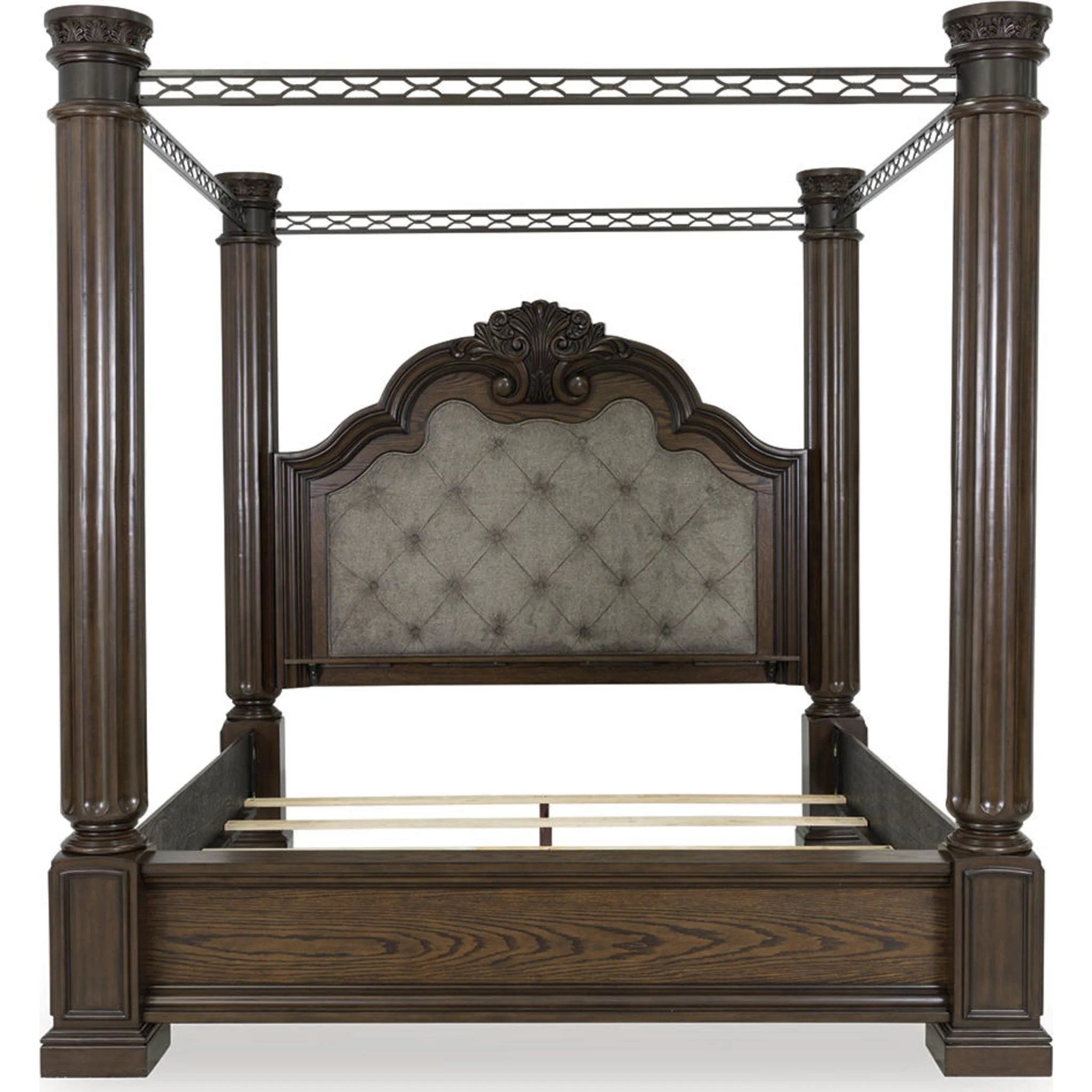 Maylee 6 Piece Queen Canopy Bedroom - Dark Brown - Image 3
