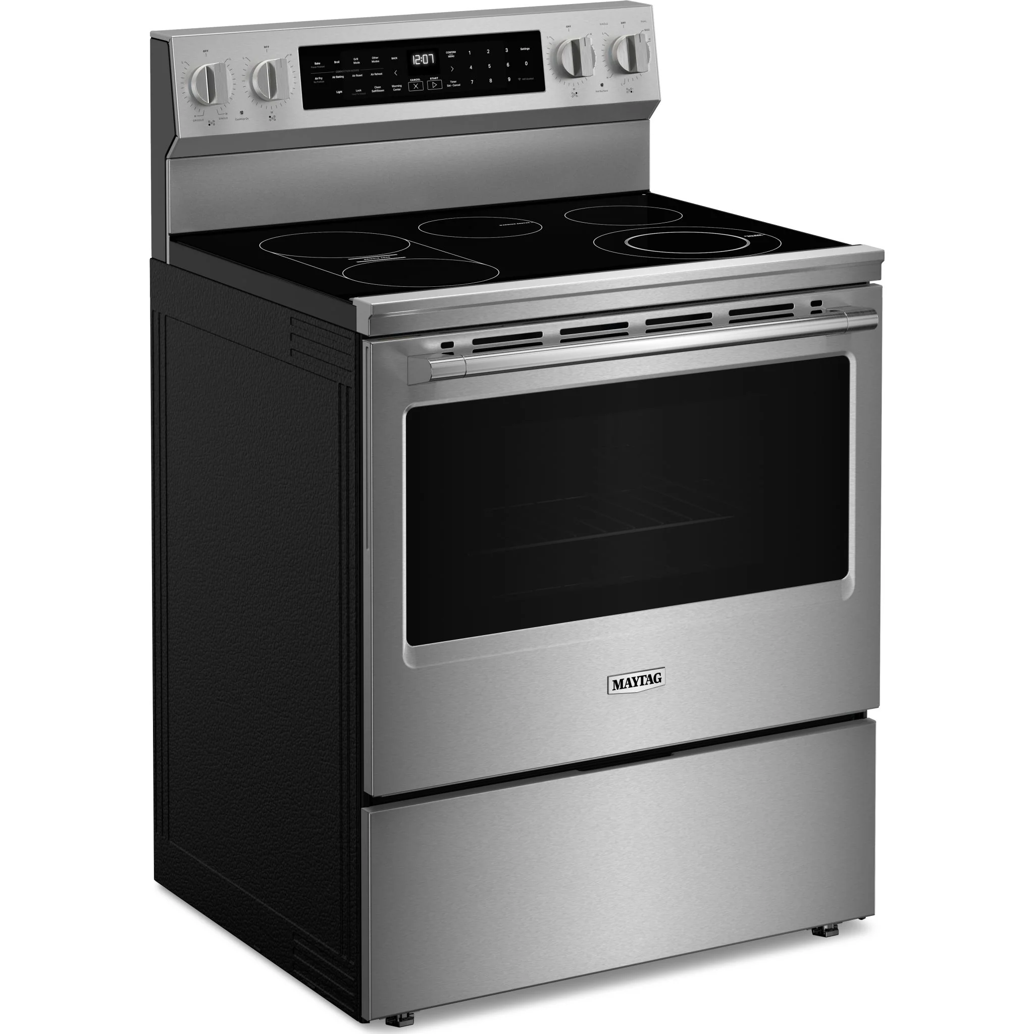 Maytag 30-Inch True Convection Electric Range With Grill Mode - 5.3 Cu. Ft. -Fingerprint Resistant Stainless Steel (YMFES8030RZ)