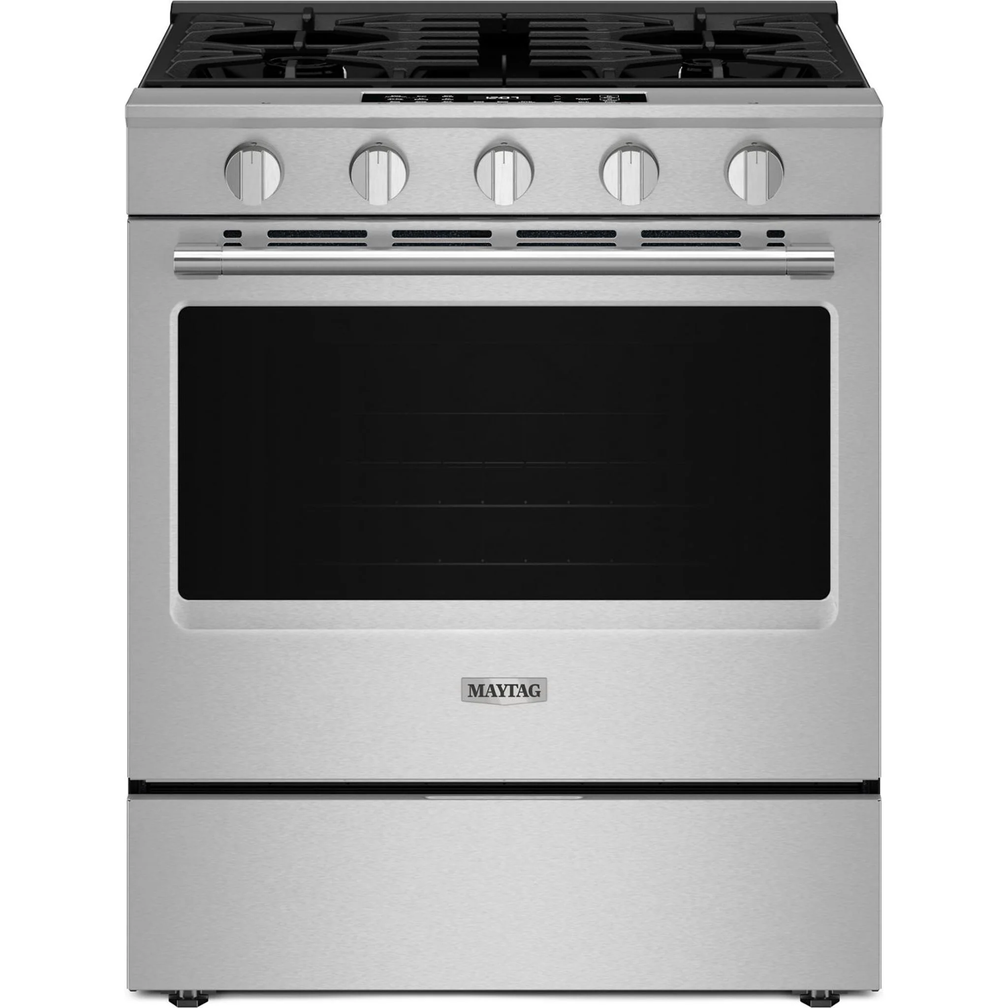 Maytag 30-Inch Wide Slide-In Gas Range with Grill Mode and No Preheat Air Fry - 5.0 Cu. Ft. -Fingerprint Resistant Stainless Steel (MSGS7030SZ)