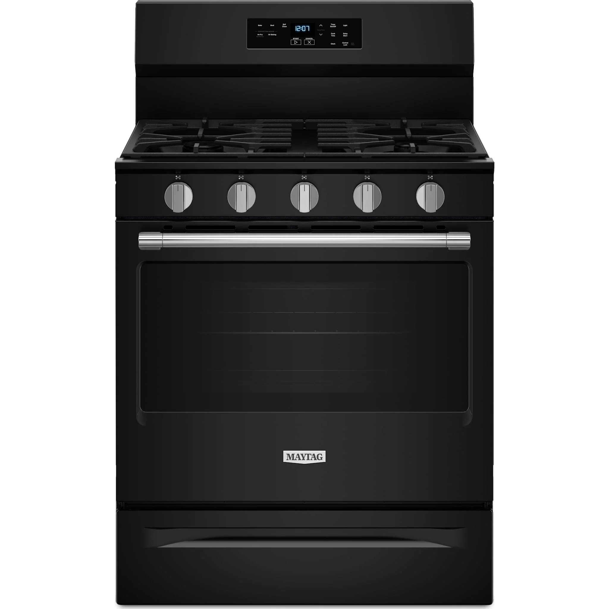 Maytag 30-Inch Convection Gas Range With No Preheat Air Fry and Air Baking - 5.0 Cu. Ft. -Black (MFGS6030RB)