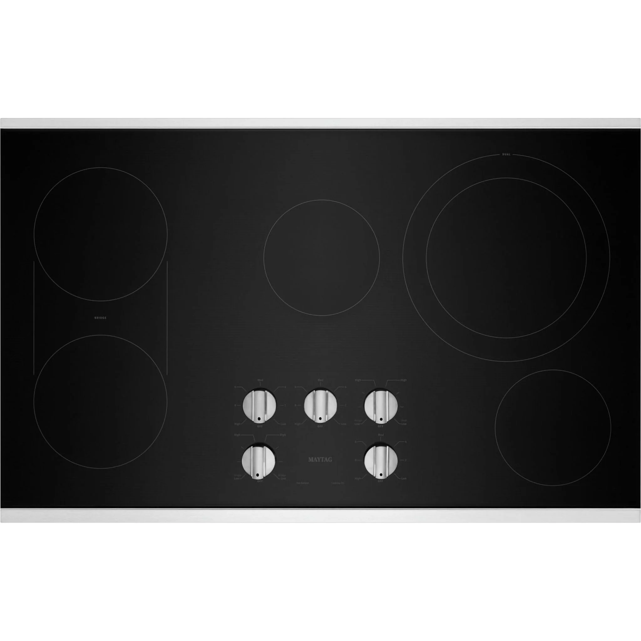 Maytag 36-Inch Electric Cooktop with Reversible Grill and Griddle -Stainless Steel (MEC8836HS)