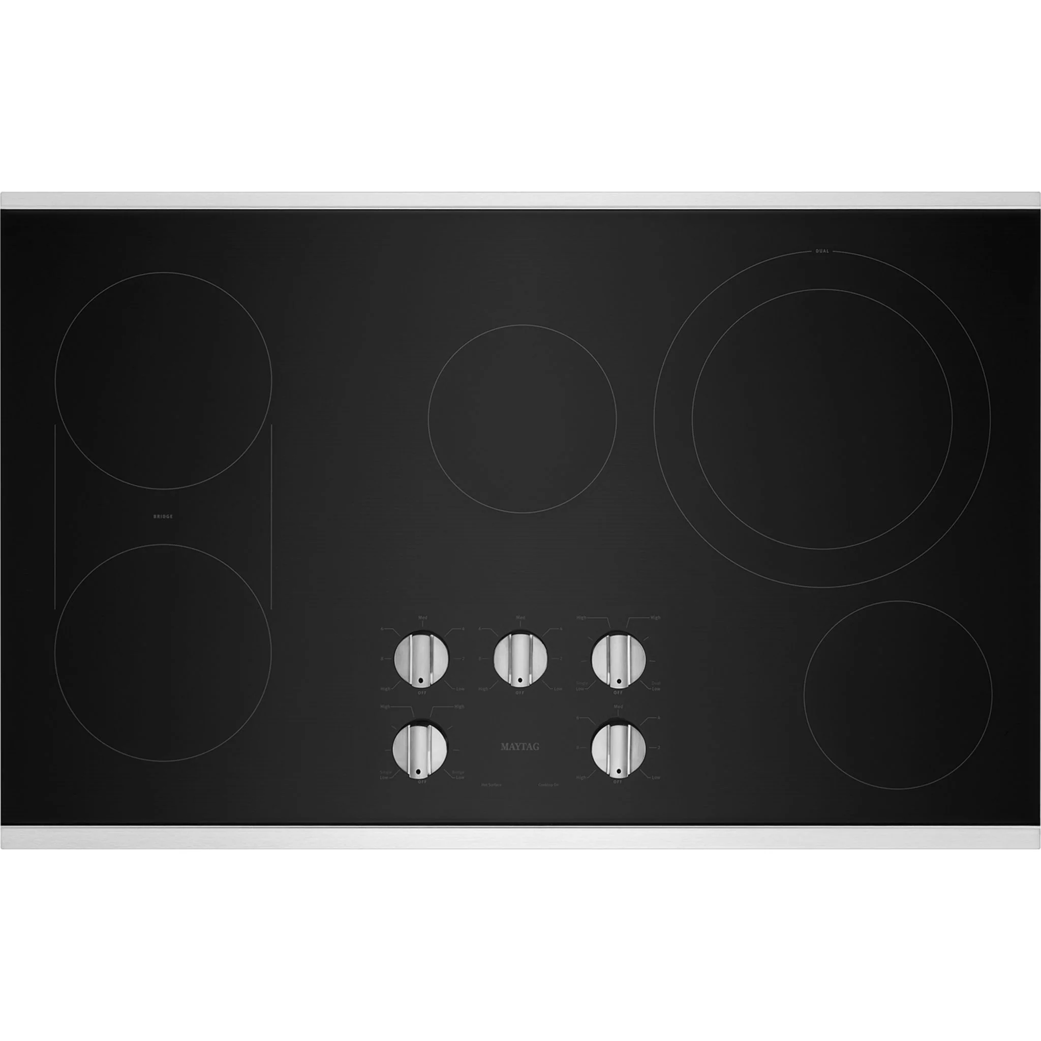 Maytag 36-Inch Electric Cooktop with Reversible Grill and Griddle -Stainless Steel (MEC8836HS) - Image 2
