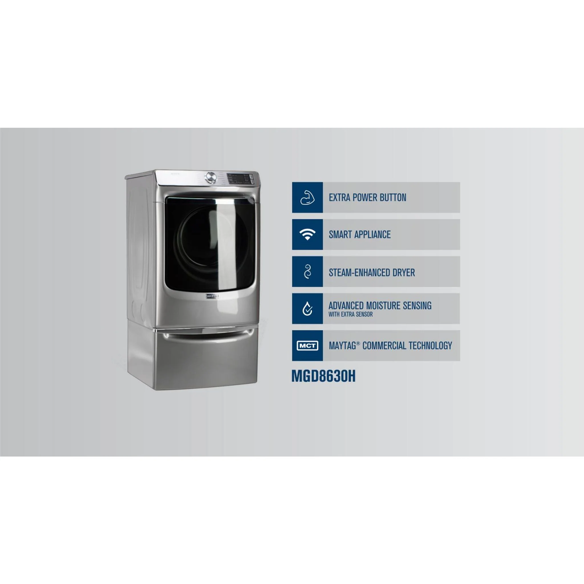 Maytag Front Load Gas Dryer with Extra Power & Advanced Moisture Sensing - 7.3 Cu. Ft. - White (MGD8630HW) - Image 20