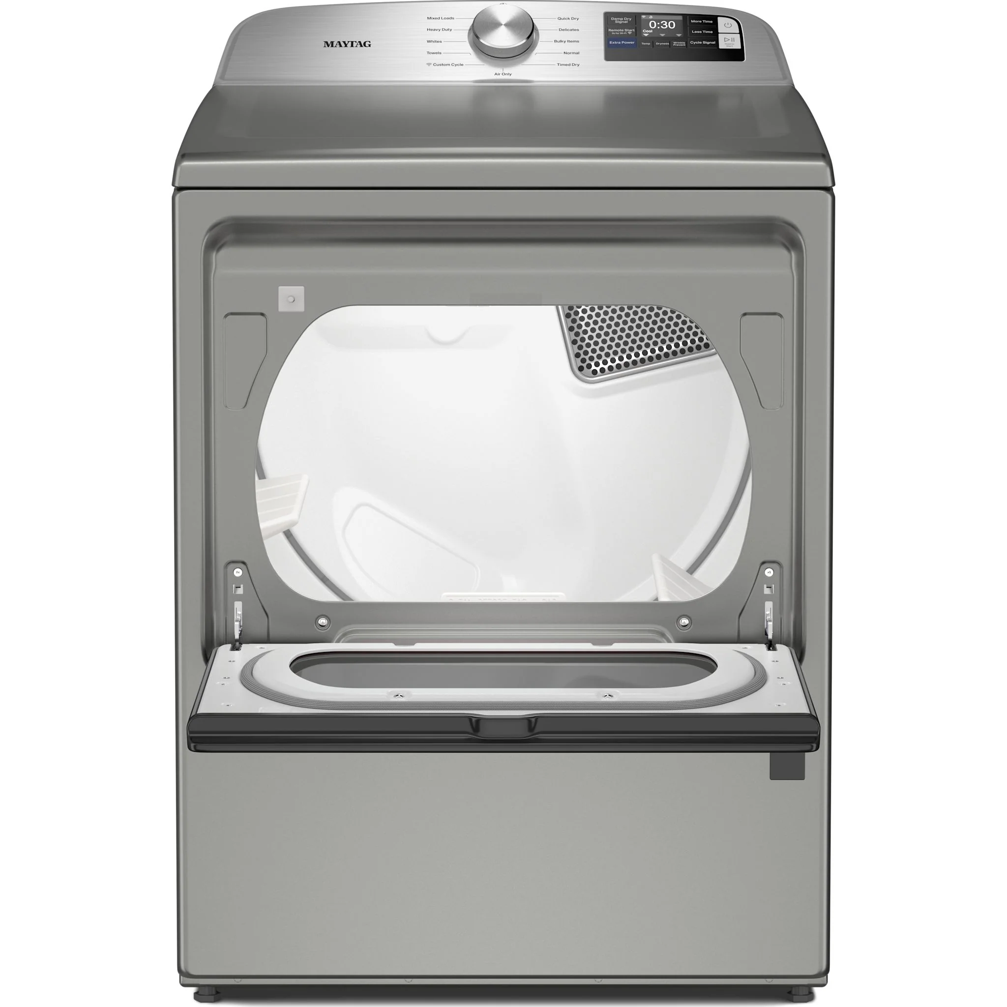 Maytag 7.4 Cu. Ft. Top Load Gas Dryer with Extra Power and Advanced Moisture Sensing - Classic Silver (MGD6205RR) - Image 11