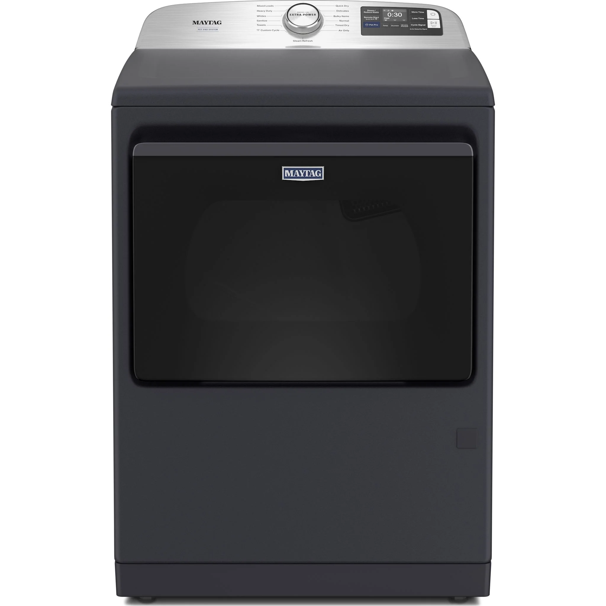 Maytag 7.4 Cu. Ft. Pet Pro Top Load Gas Dryer with Extra Power and Sanitize Cycle - Midnight Steel (MGD7205RF)