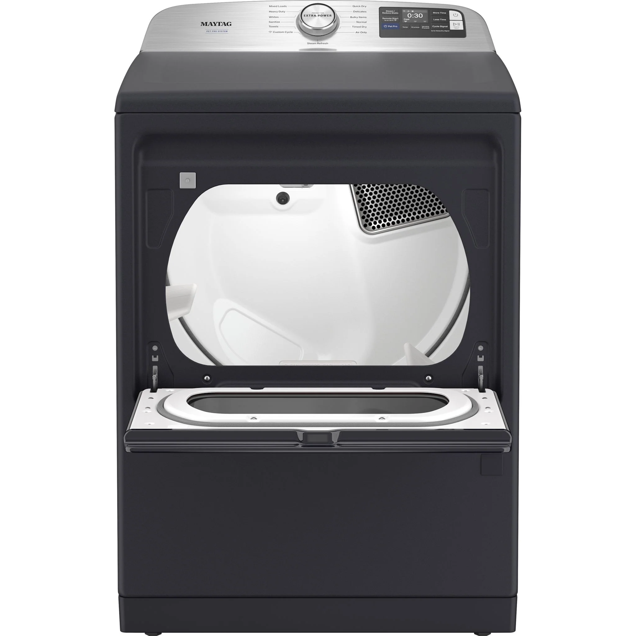 Maytag 7.4 Cu. Ft. Pet Pro Top Load Gas Dryer with Extra Power and Sanitize Cycle - Midnight Steel (MGD7205RF) - Image 8