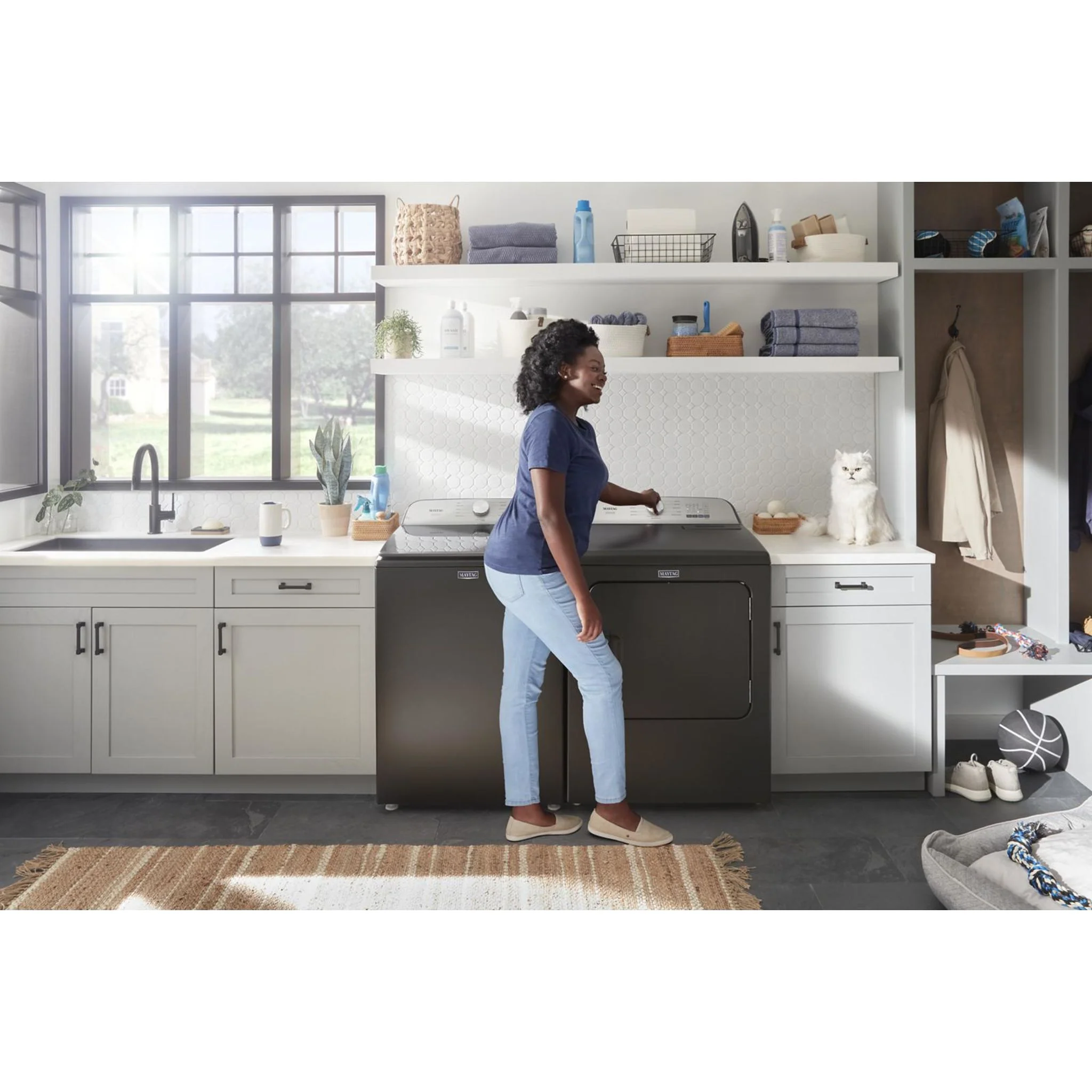 Maytag Pet Pro Top Load Electric Dryer - 7.0 cu.ft. - Volcano Black (YMED6500MBK) - Image 18