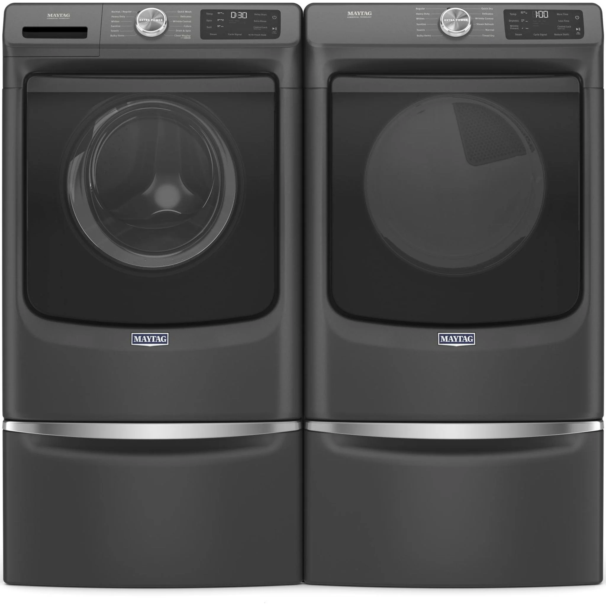 Maytag Front Load Electric Dryer with Extra Power and Quick Dry Cycle - 7.3 cu. ft. -Volcano Black (YMED6630MBK) - Image 5