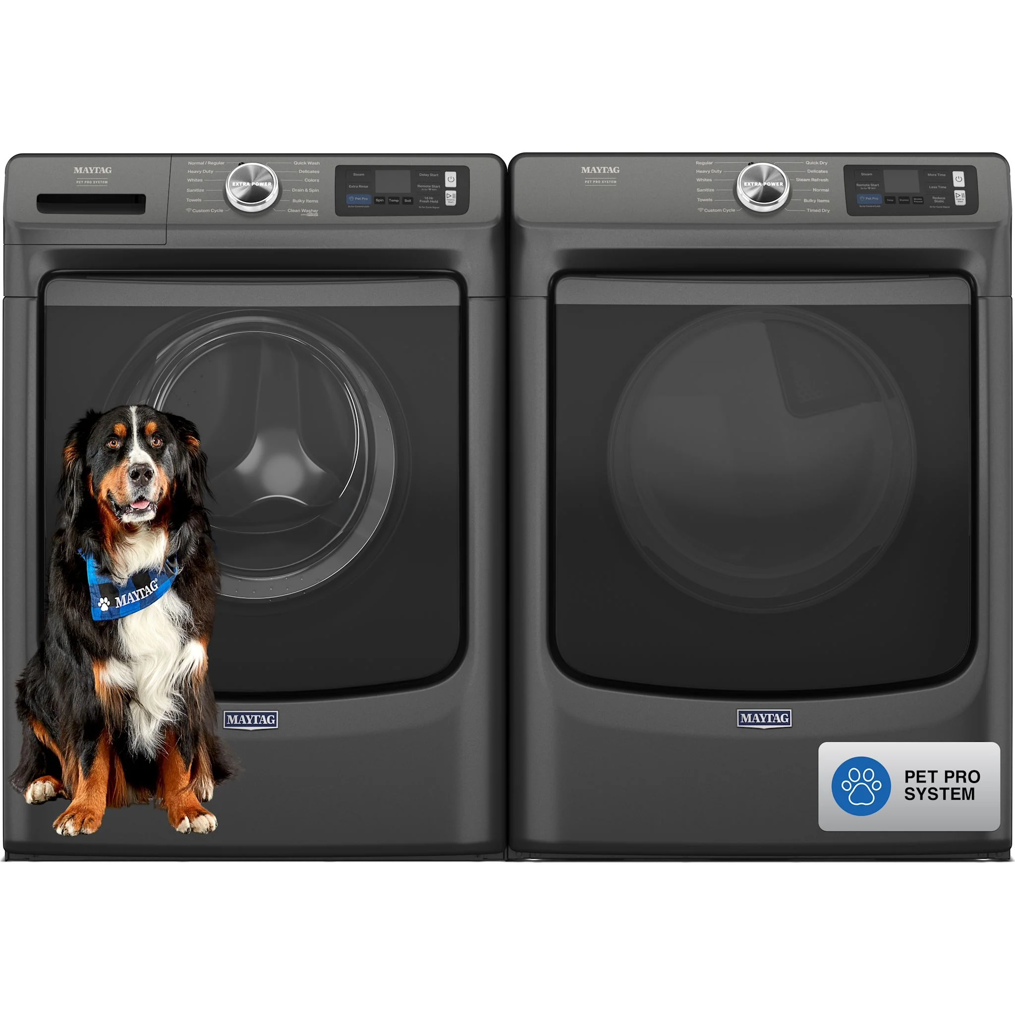Maytag Front Load Pair (Pet Pro) (MFW7020RU-YMED7020RU) - Black