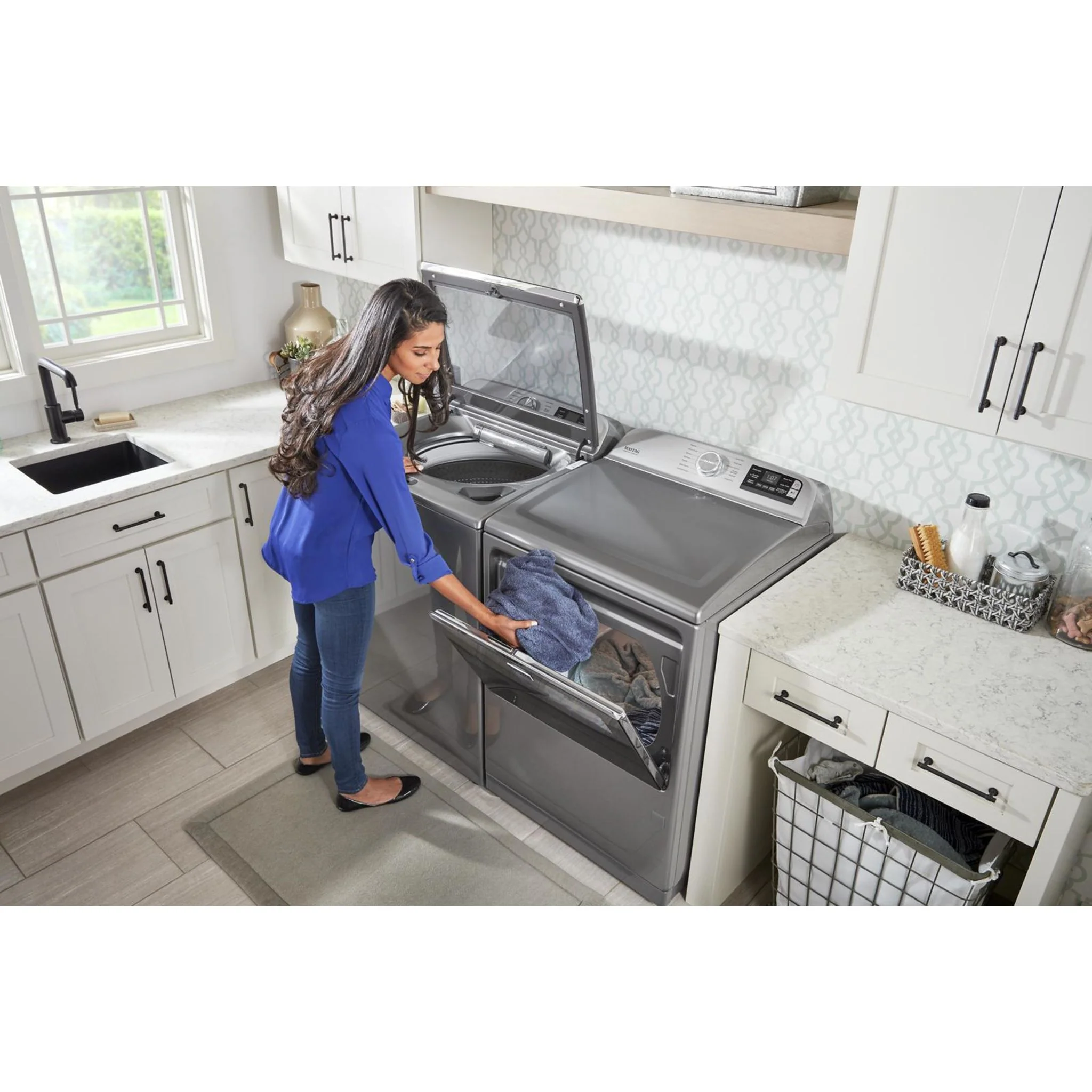 Maytag Smart Top Load Gas Dryer with Extra Power Button - 7.4 cu.ft. - Metallic Slate (MGD7230HC) - Image 23