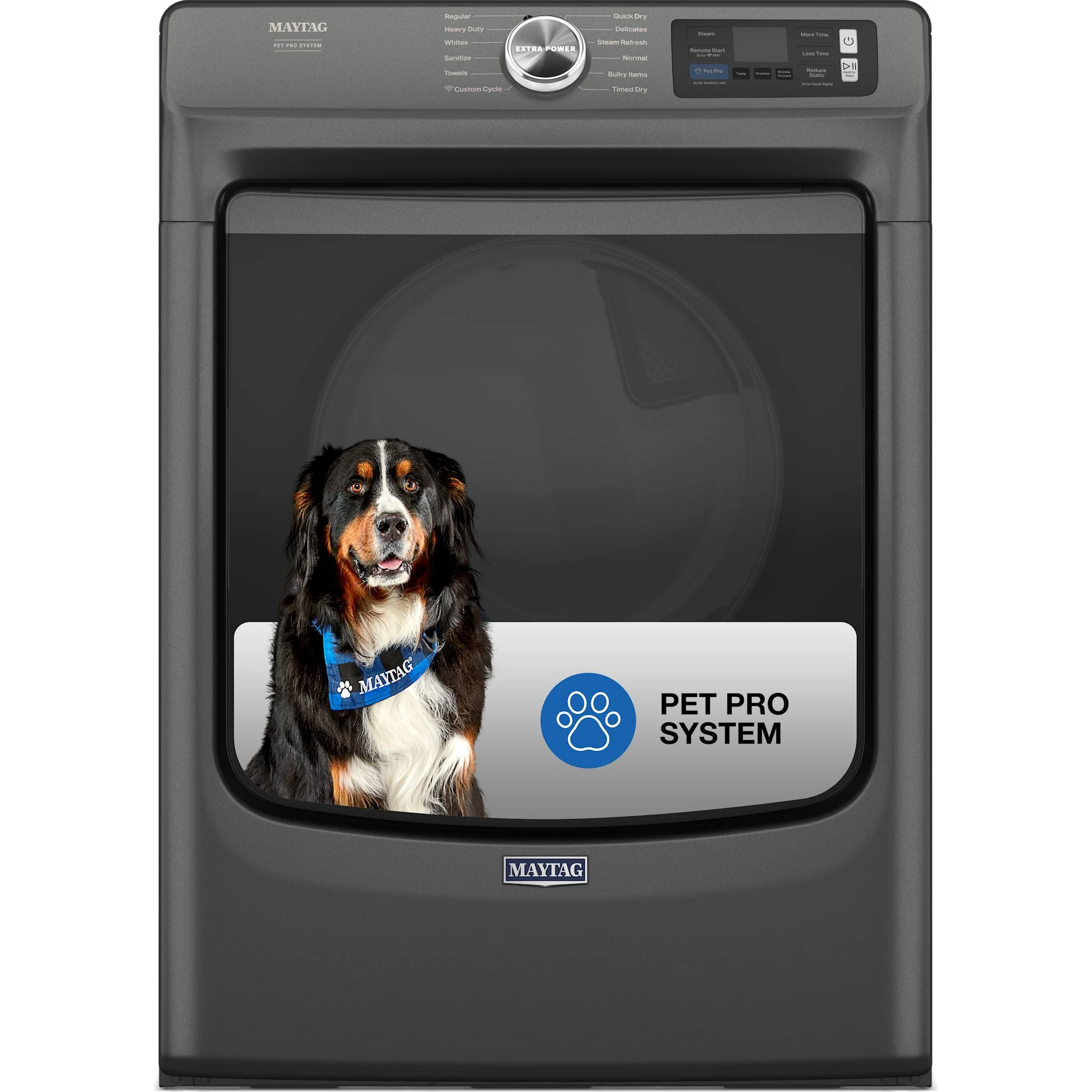 Maytag Smart Pet Pro Front Load Electric Dryer - 7.4 CU. FT. -Volcano Black (YMED7020RU)