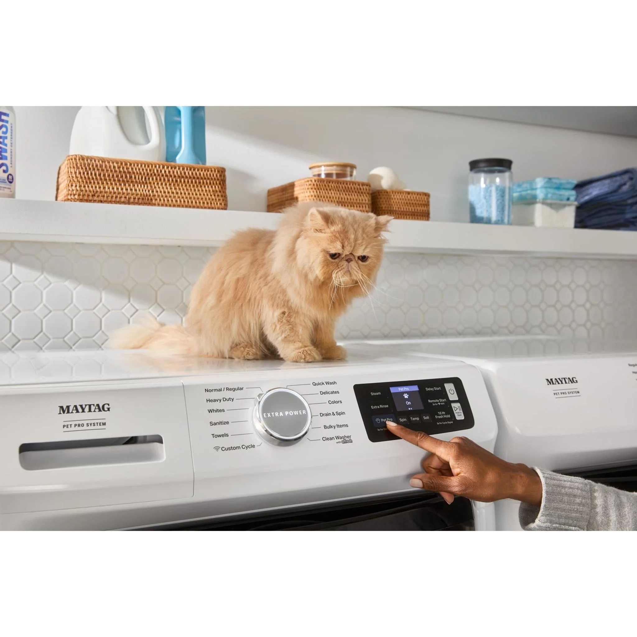 Maytag Smart Pet Pro Front Load Electric Dryer - 7.4 CU. FT. -White (YMED7020RW) - Image 43