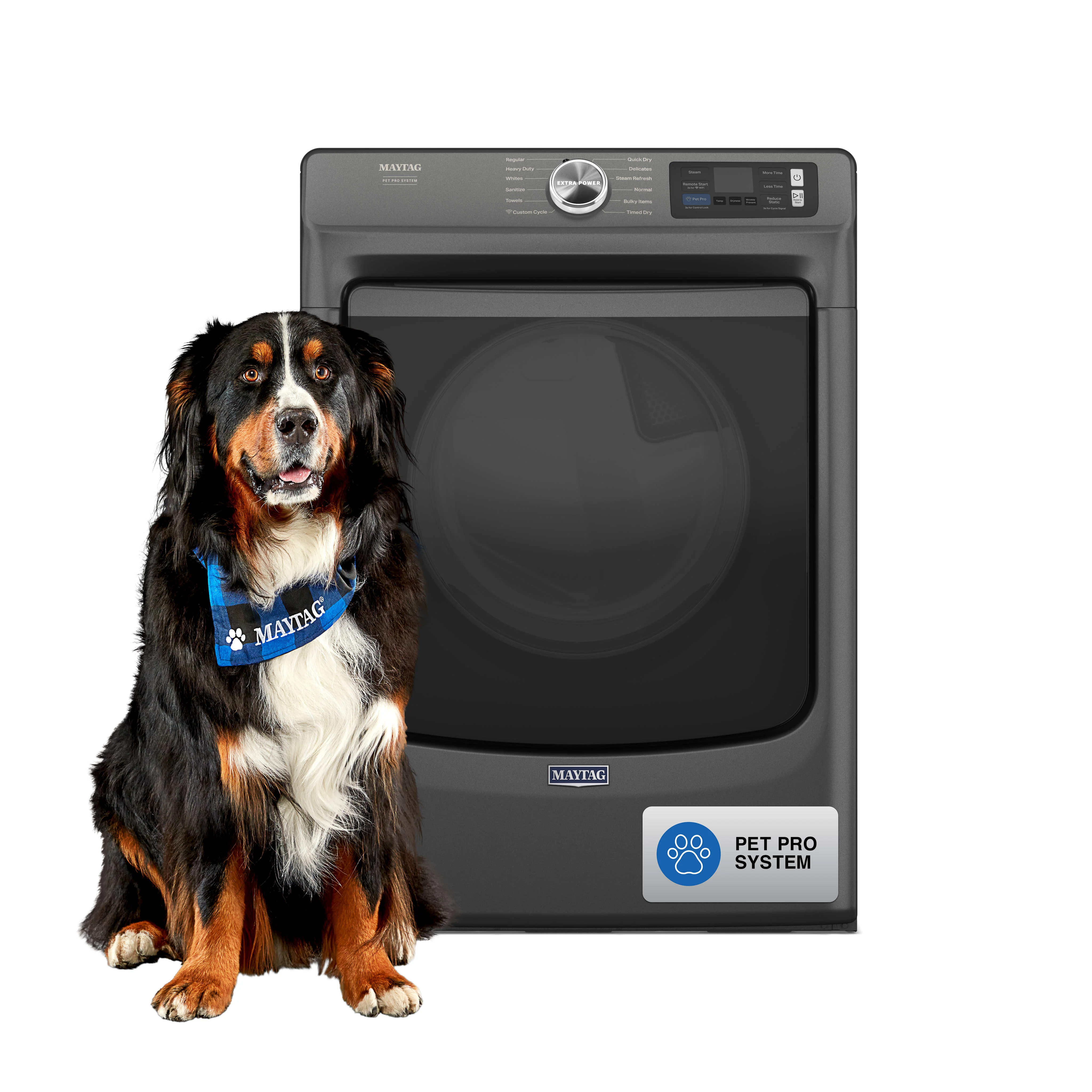 Maytag Smart Pet Pro Front Load Gas Dryer - 7.4 CU. FT. -Volcano Black (MGD7020RU)