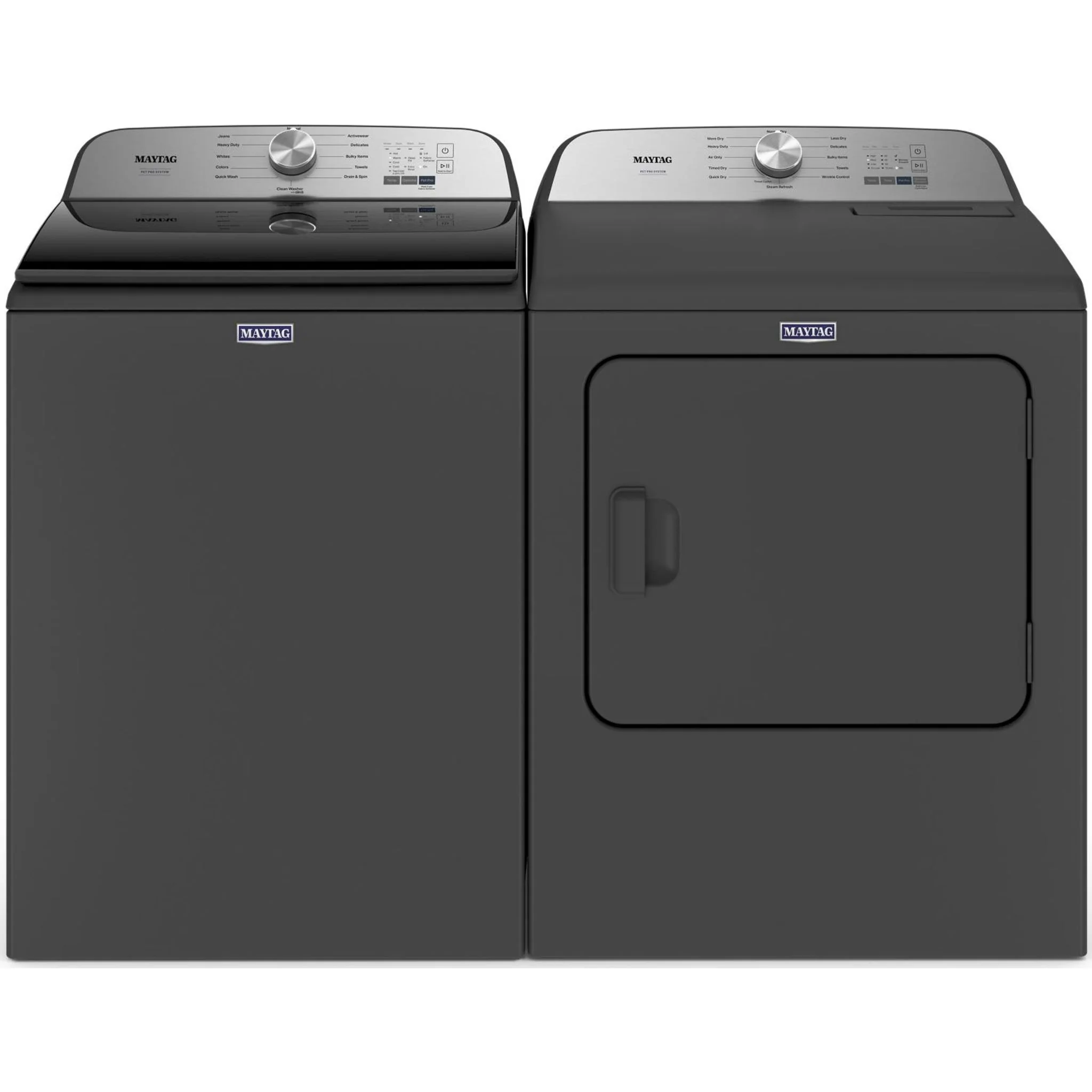 Maytag Top Load Pair (Pet Pro) (YMED6500MBK-MVW6500MBK) - Volcano Black