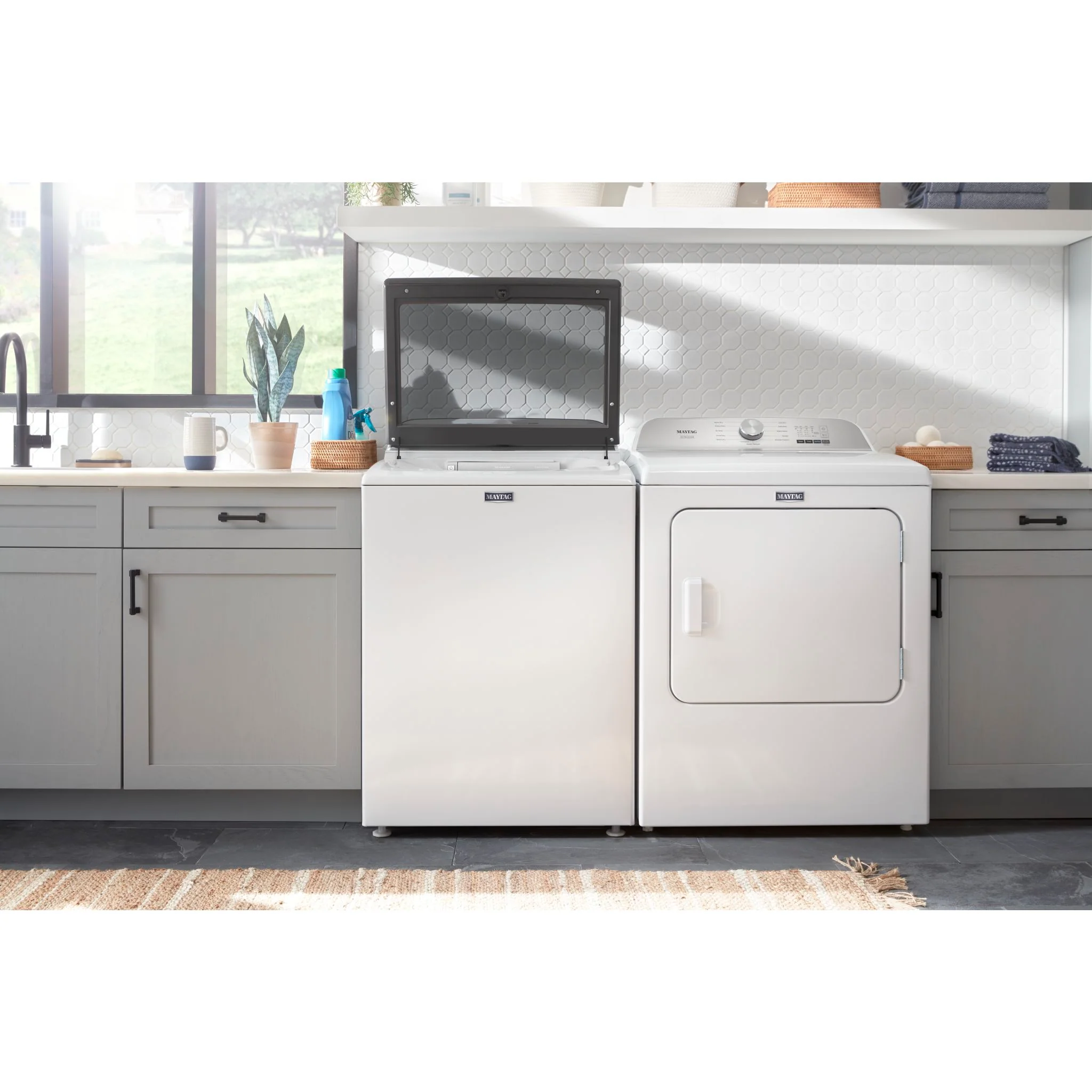 Maytag Top Load Pair (Pet Pro) (YMED6500MW-MVW6500MW) - White - Image 8