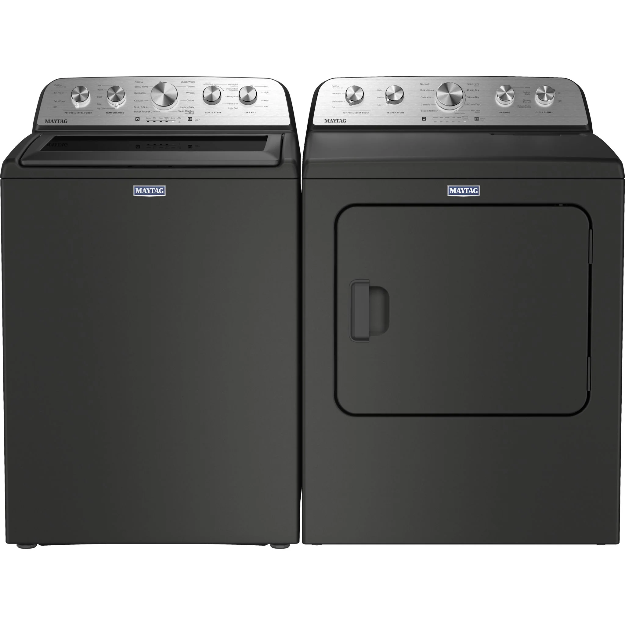 Maytag Top Load Pair (MTW5605RU-YMED5605RU) - Volcano Black
