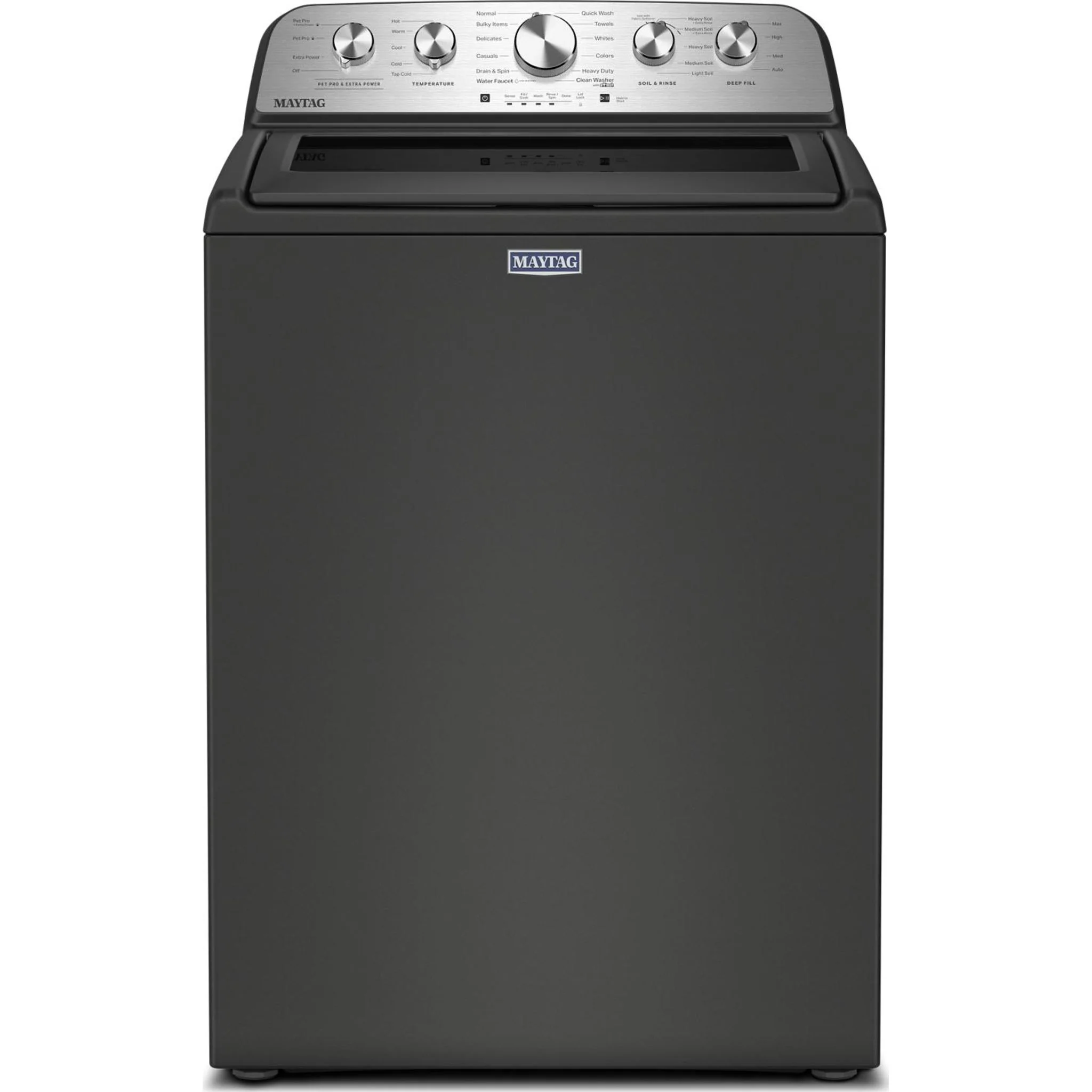 Maytag 5.5 Cu Ft. Top Load Impeller Washer with Extra Power and Pet Pro Option -Volcano Black (MTW5600RU)