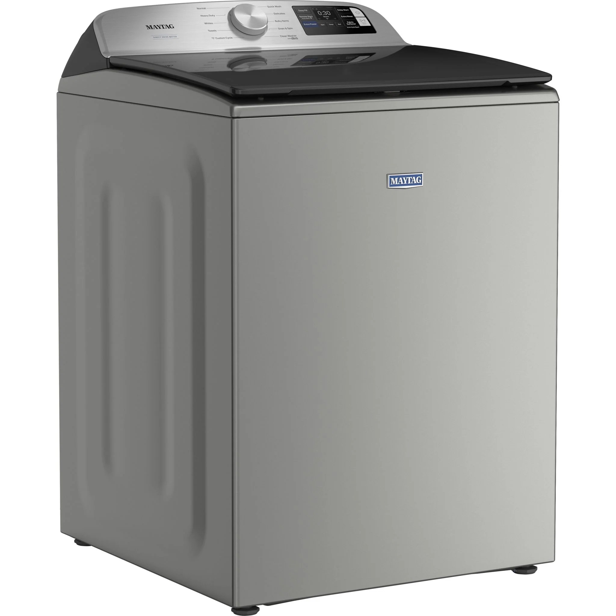 Maytag 6.0 Cu. Ft. Top Load Agitator Washer with Extra Power and Smart Appliance -Classic Silver (MTW6205RR) - Image 7