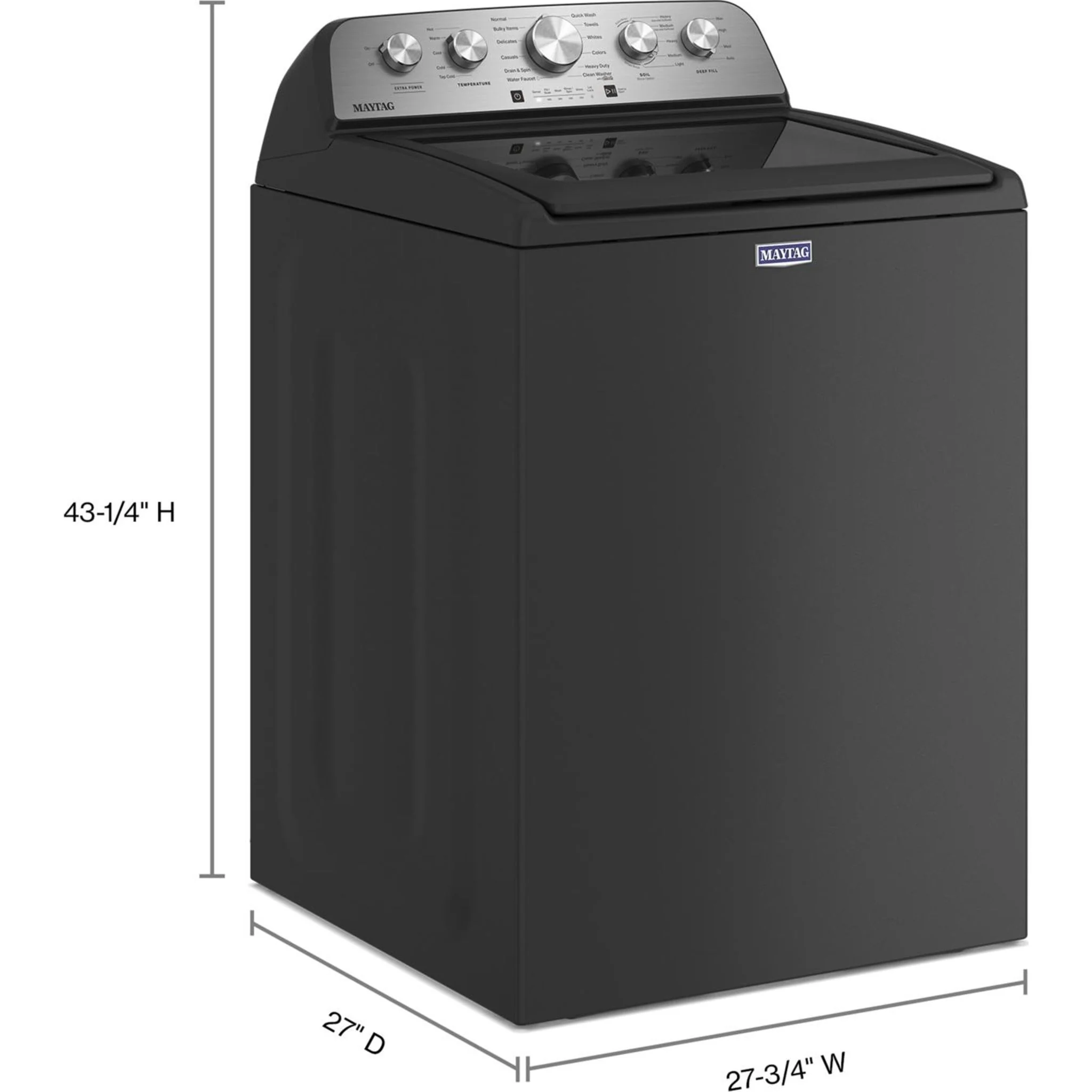 Maytag Top Load Washer with Extra Power - 4.8 cu.ft. - Volcano Black (MVW5430PBK) - Image 5
