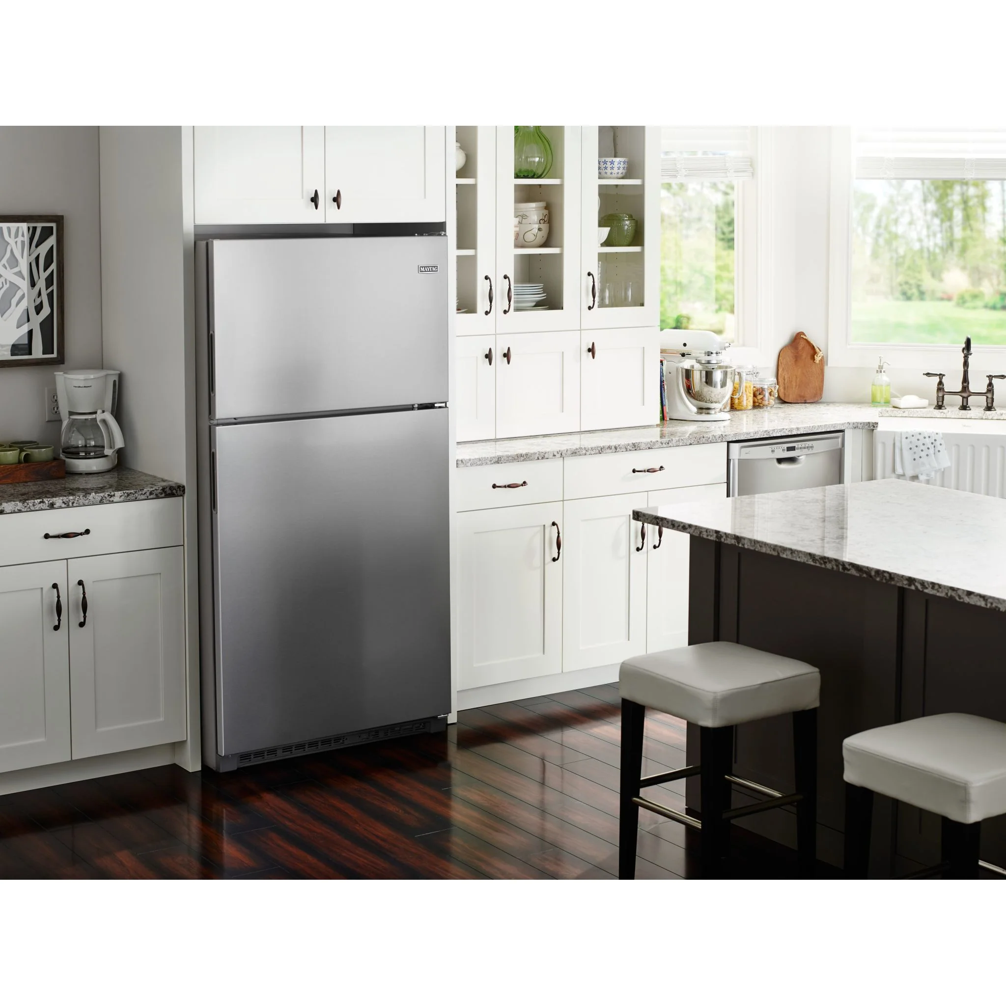 Maytag 30" Wide Top Freezer Refrigerator with PowerCold Feature- 18 cu.ft. - Fingerprint Resistant Stainless Steel (MRT118FFFZ) - Image 4