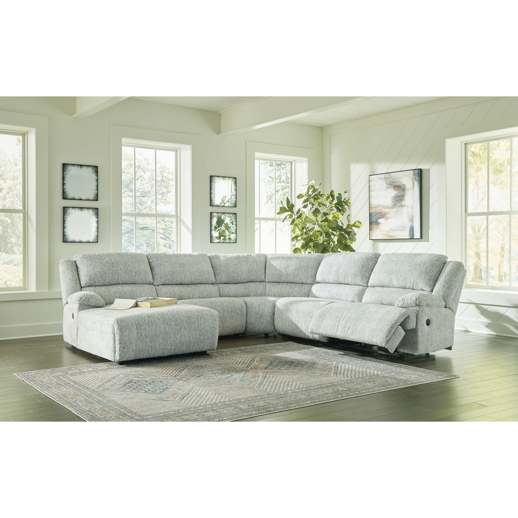 McClelland 5 Piece Reclining Chaise Sectional - Image 2