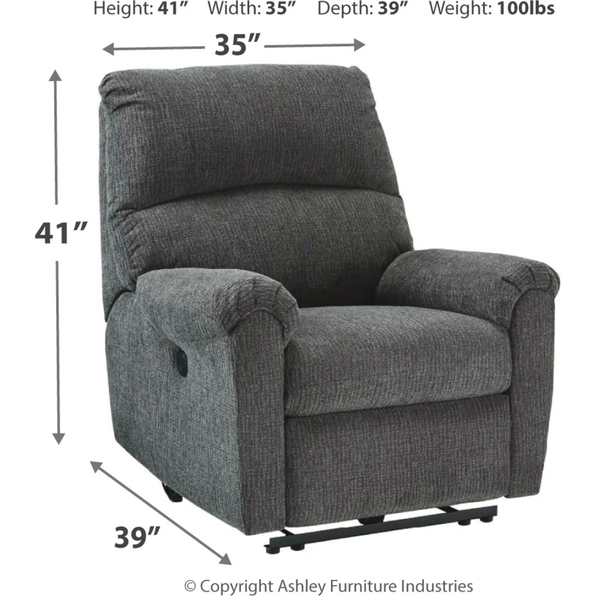 McTeer Power Recliner - Charcoal - Image 4