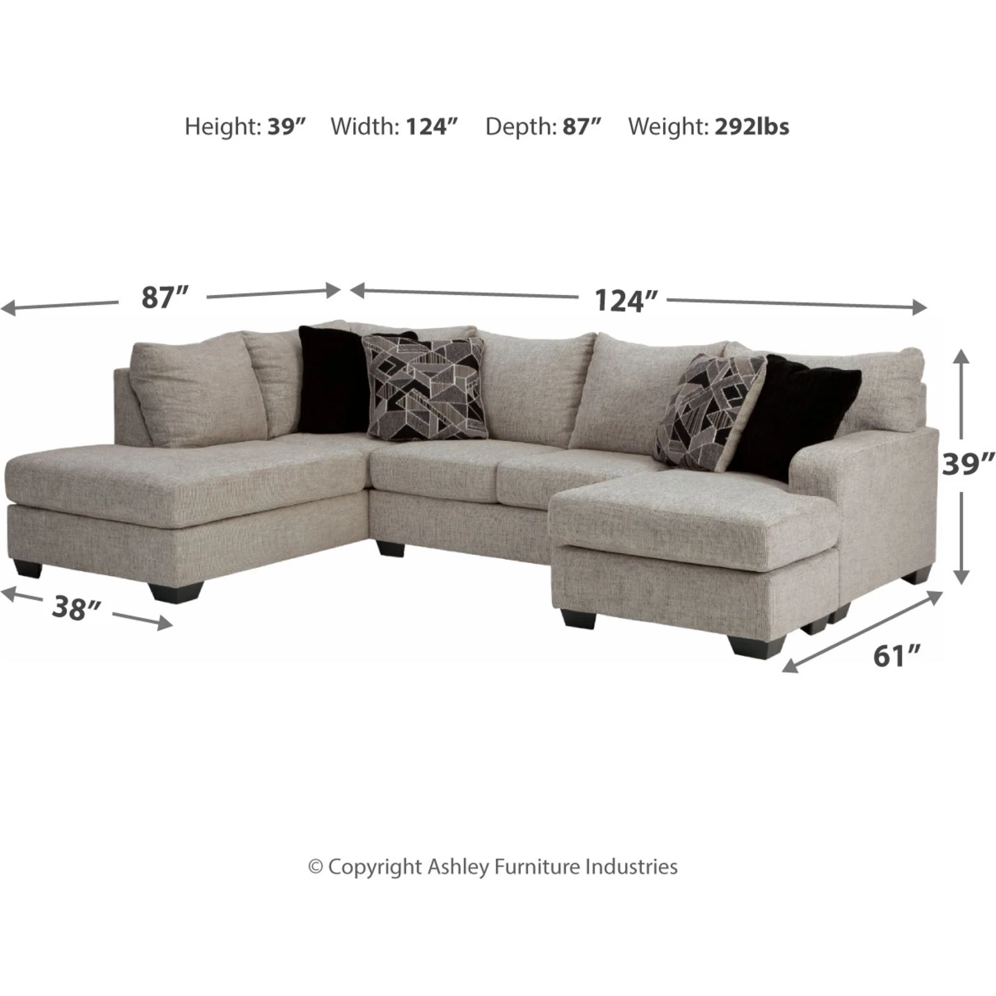 Megginson 2 Piece Sectional with Chaise - Image 4