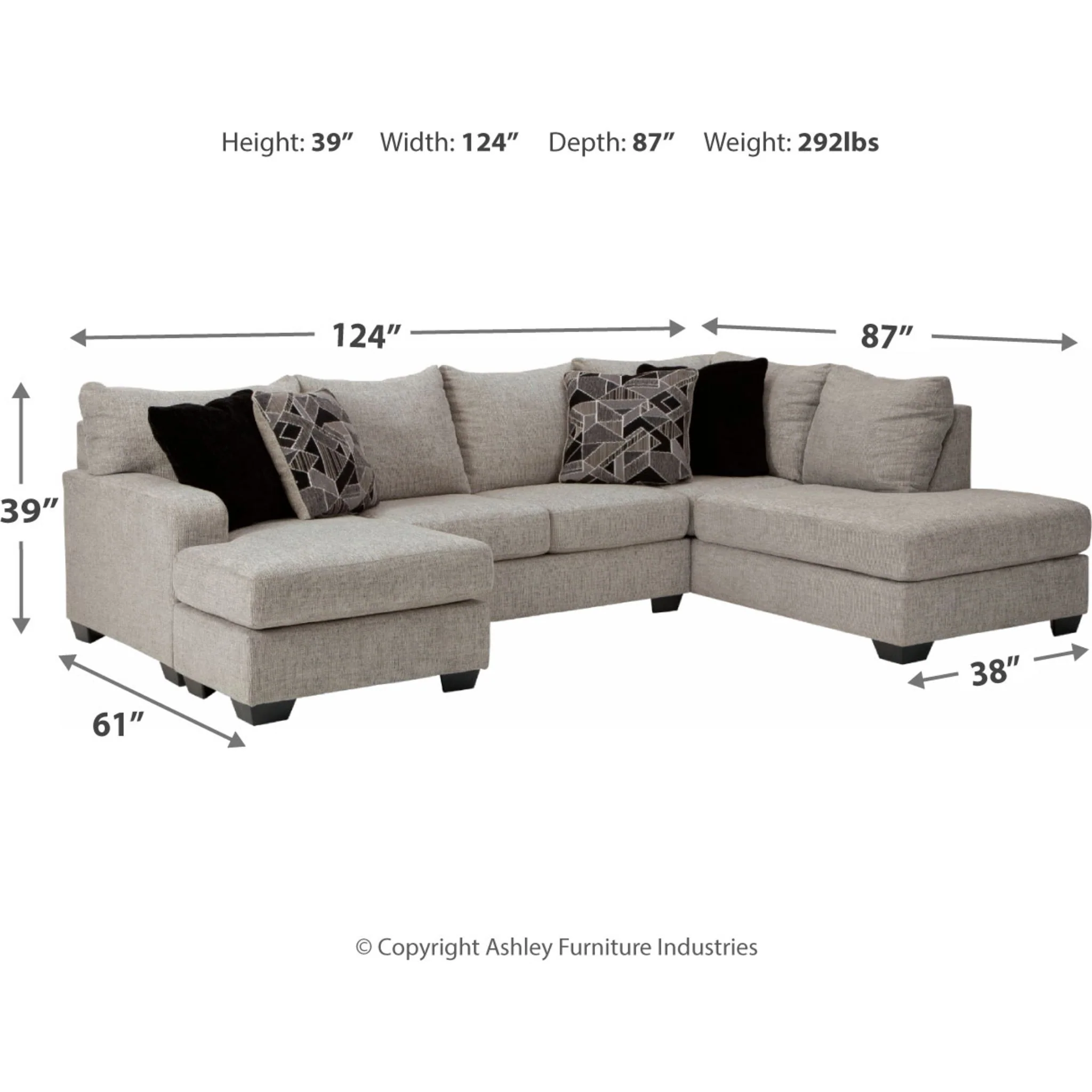 Megginson 2 Piece Sectional with Chaise - Image 4