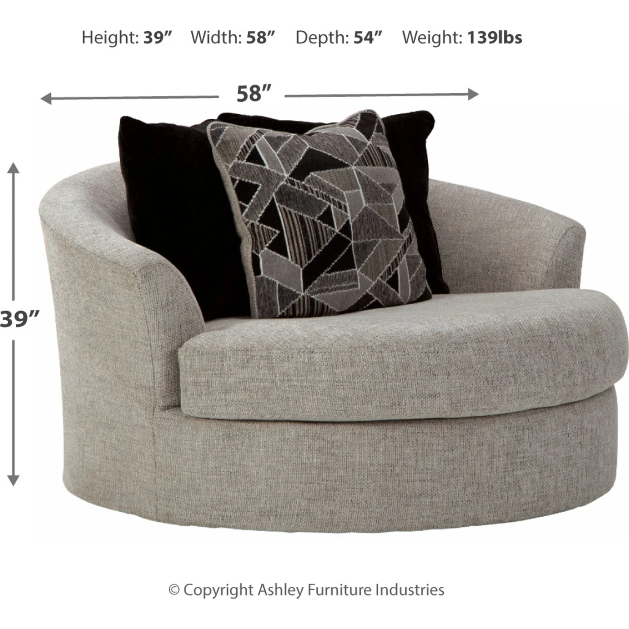 Megginson Swivel Chair - Storm - Image 7