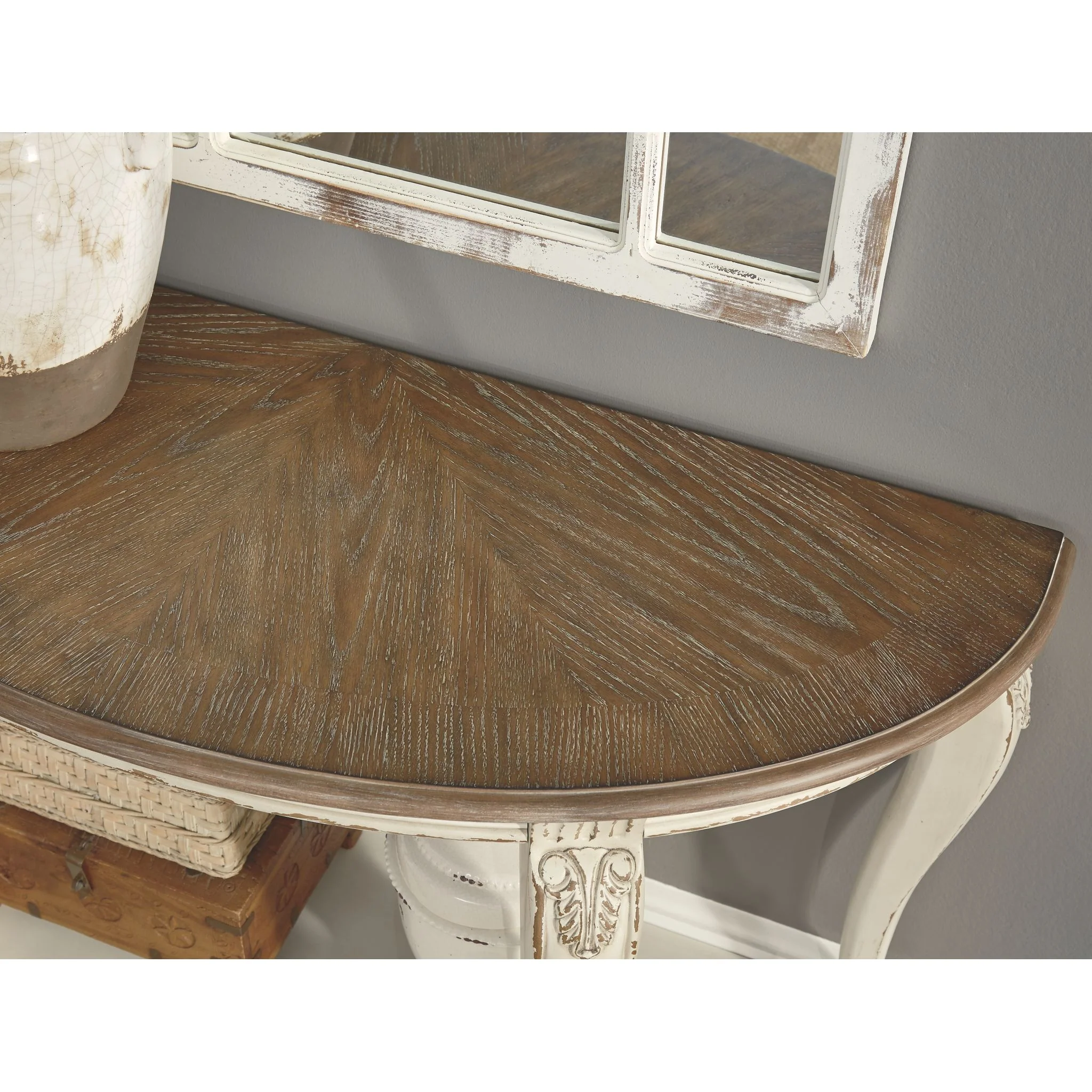 Meinertz Sofa Table - White/Brown - Image 8