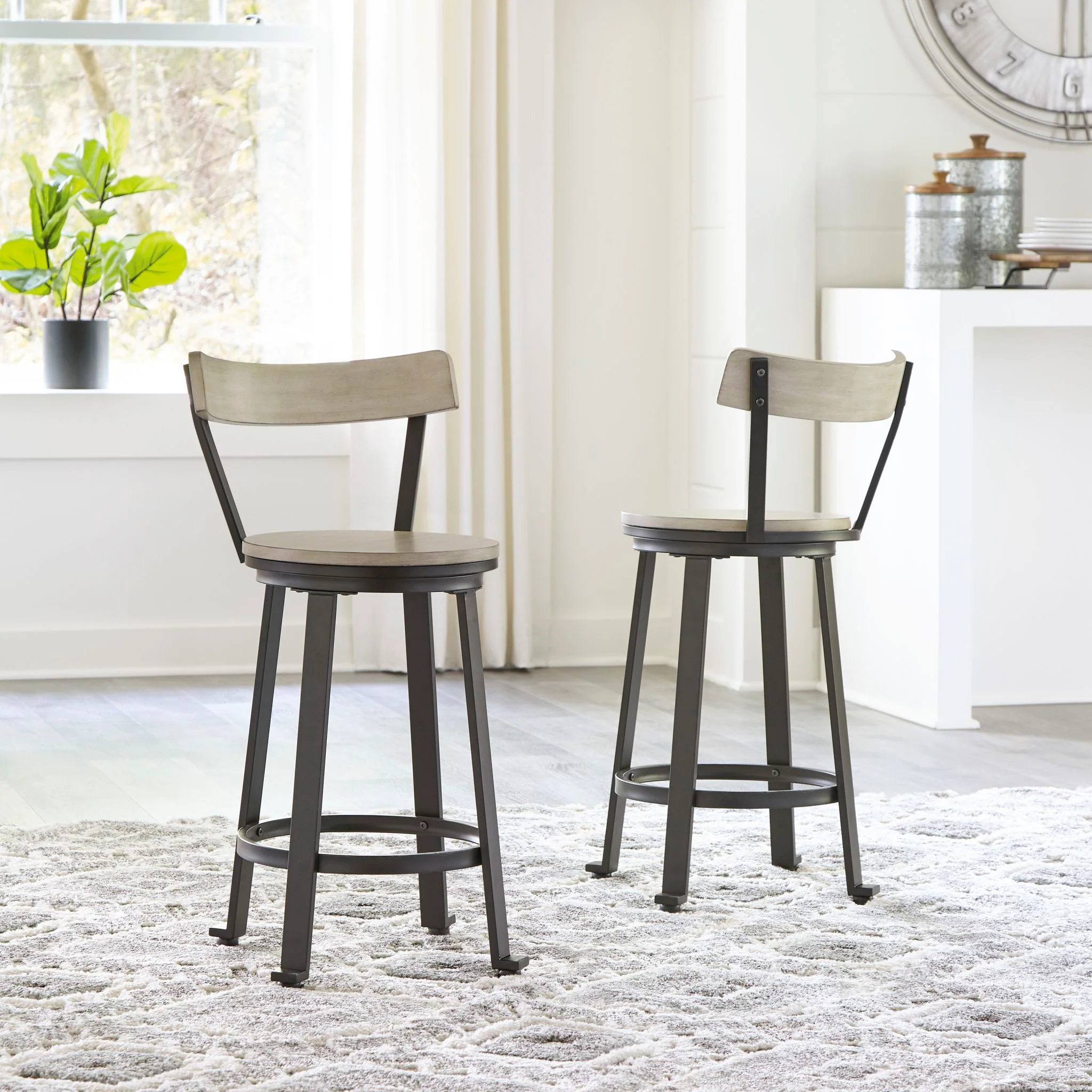 Melenski Counter Height Stool - Light Tan/Black - (D271-124) - Image 7