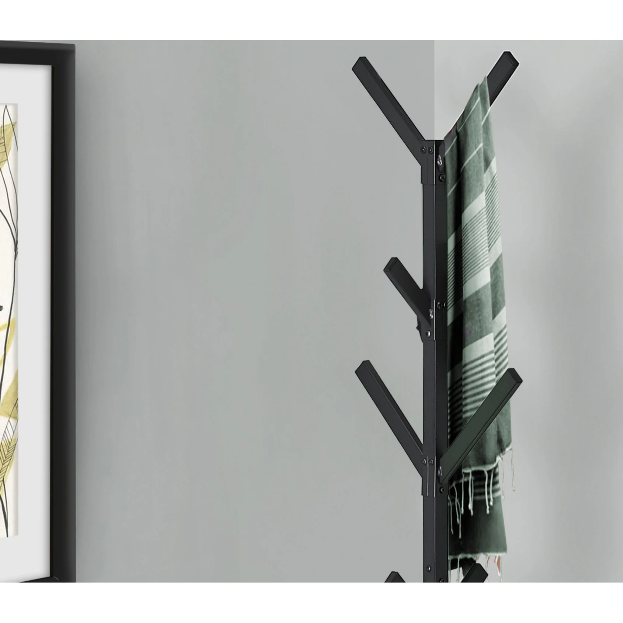 Metal Coat Rack - Black - Image 4