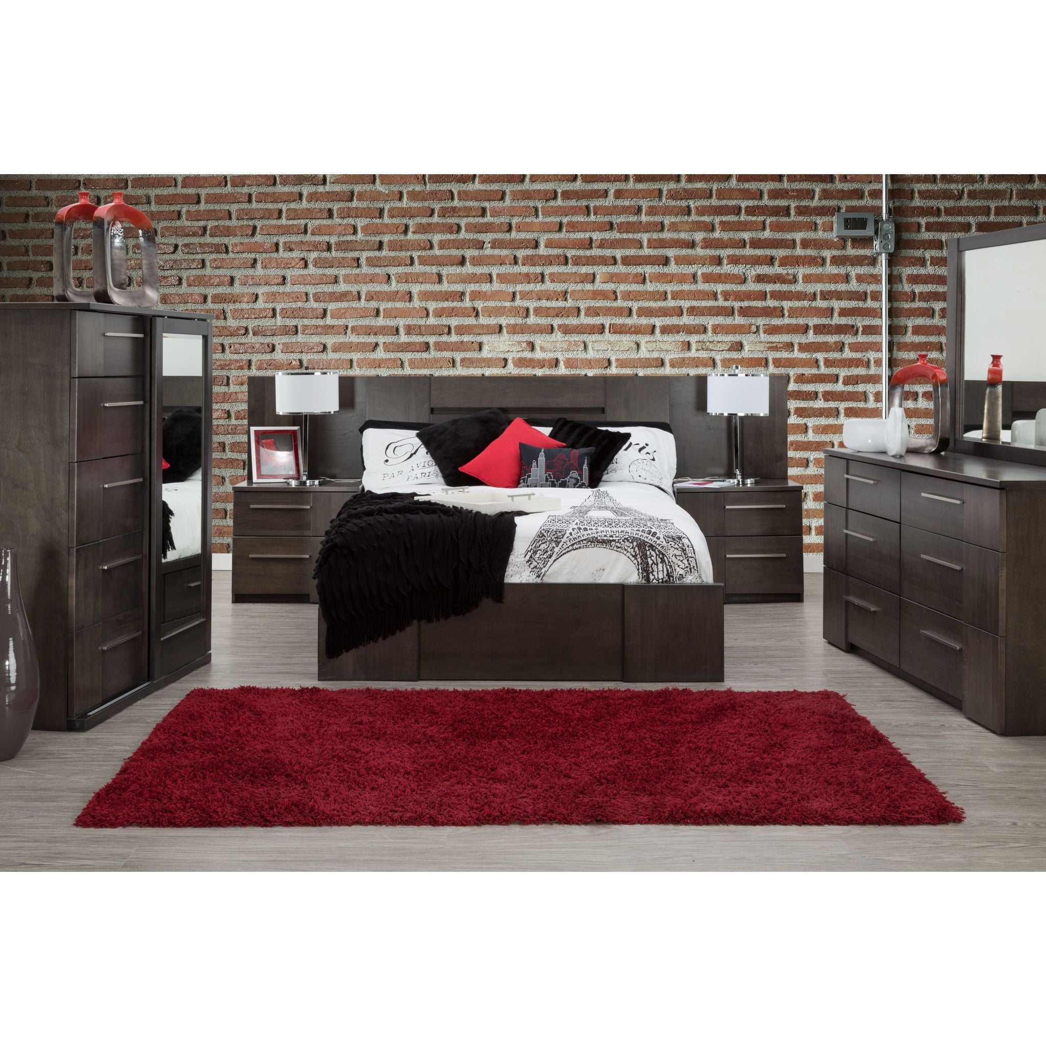 Milano 7 Piece Queen Bedroom - Graphite - Image 2